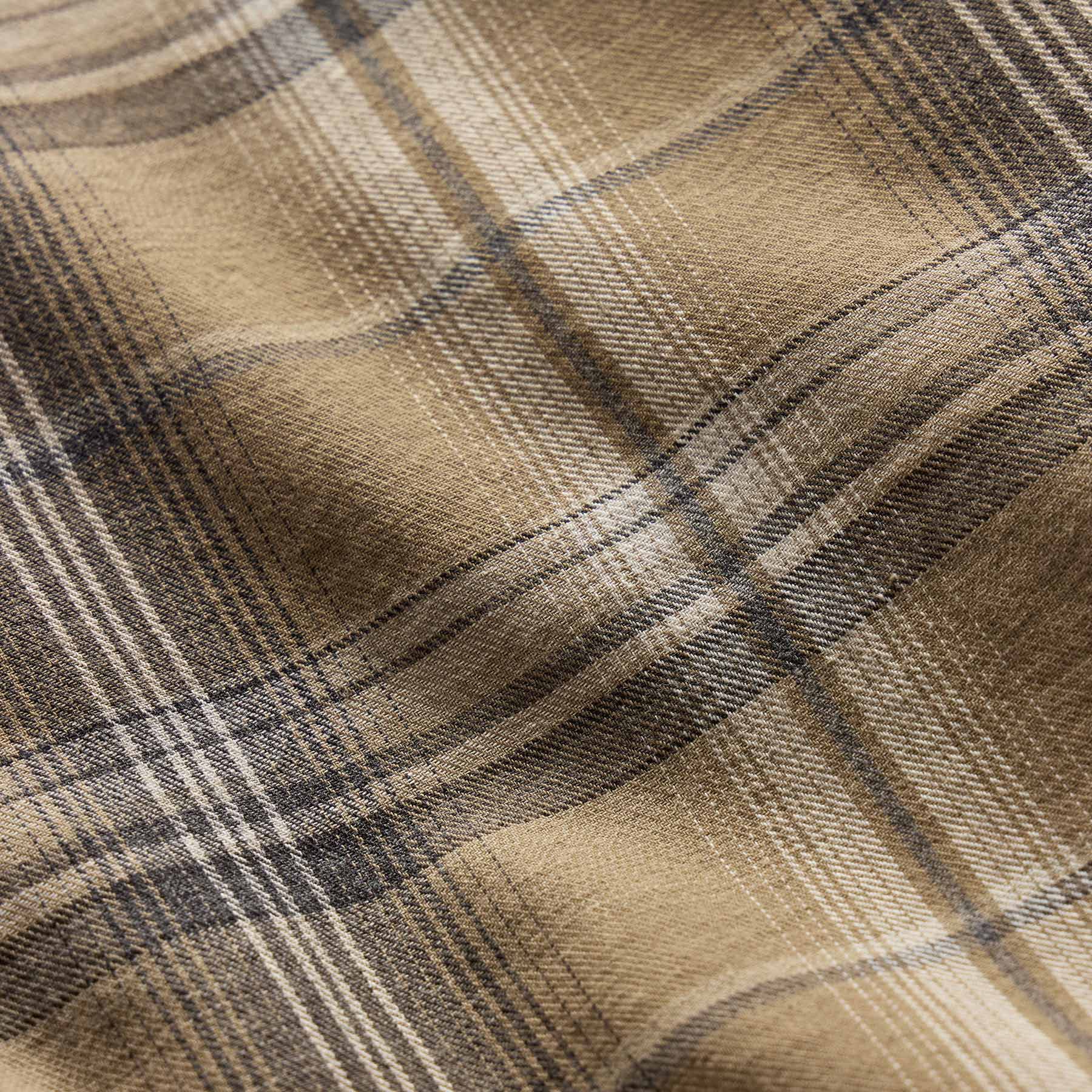 Plaid Cotton Shirt - Tan/Black Plaid