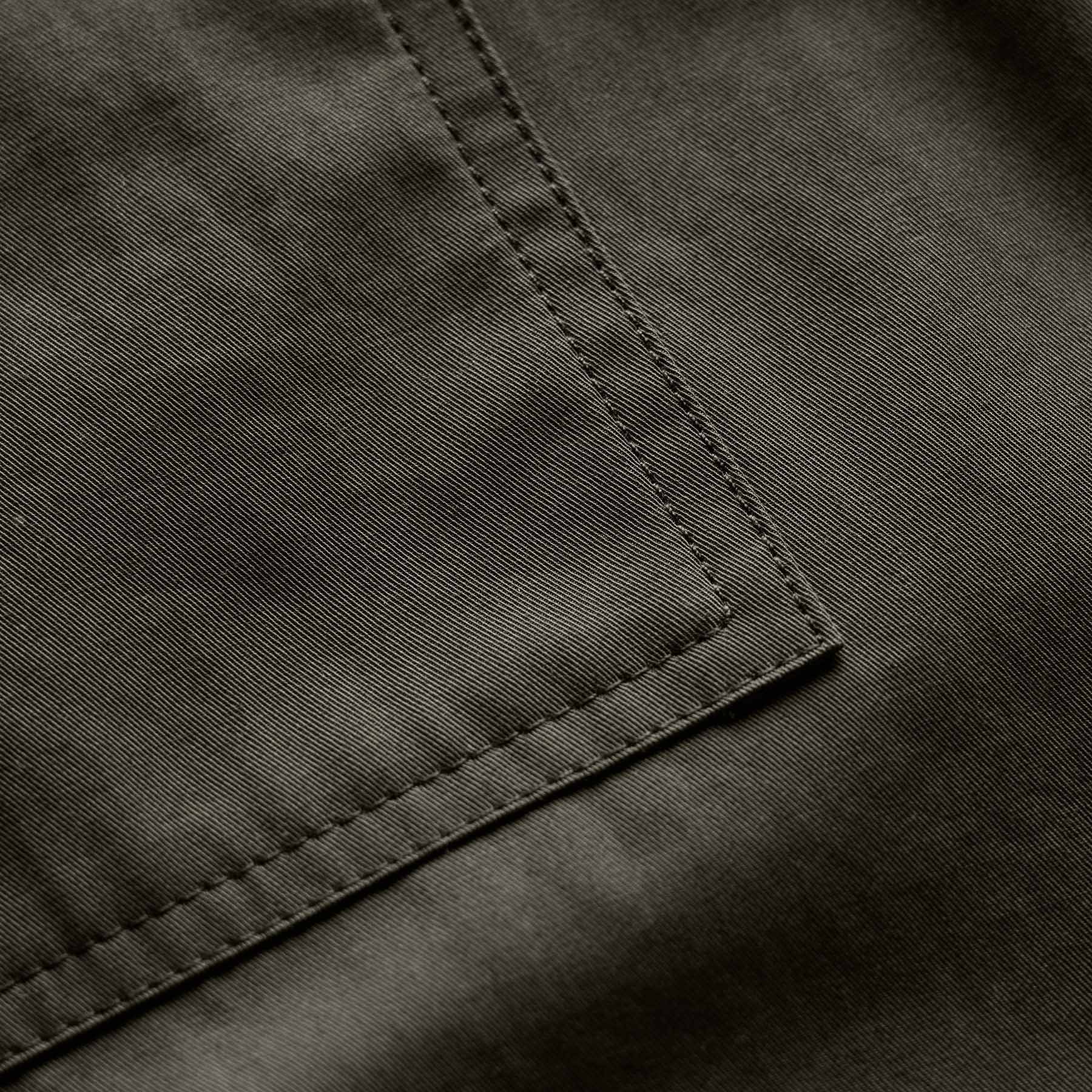 Fine Cotton Twill Patch Pocket Pant - Dark Olive