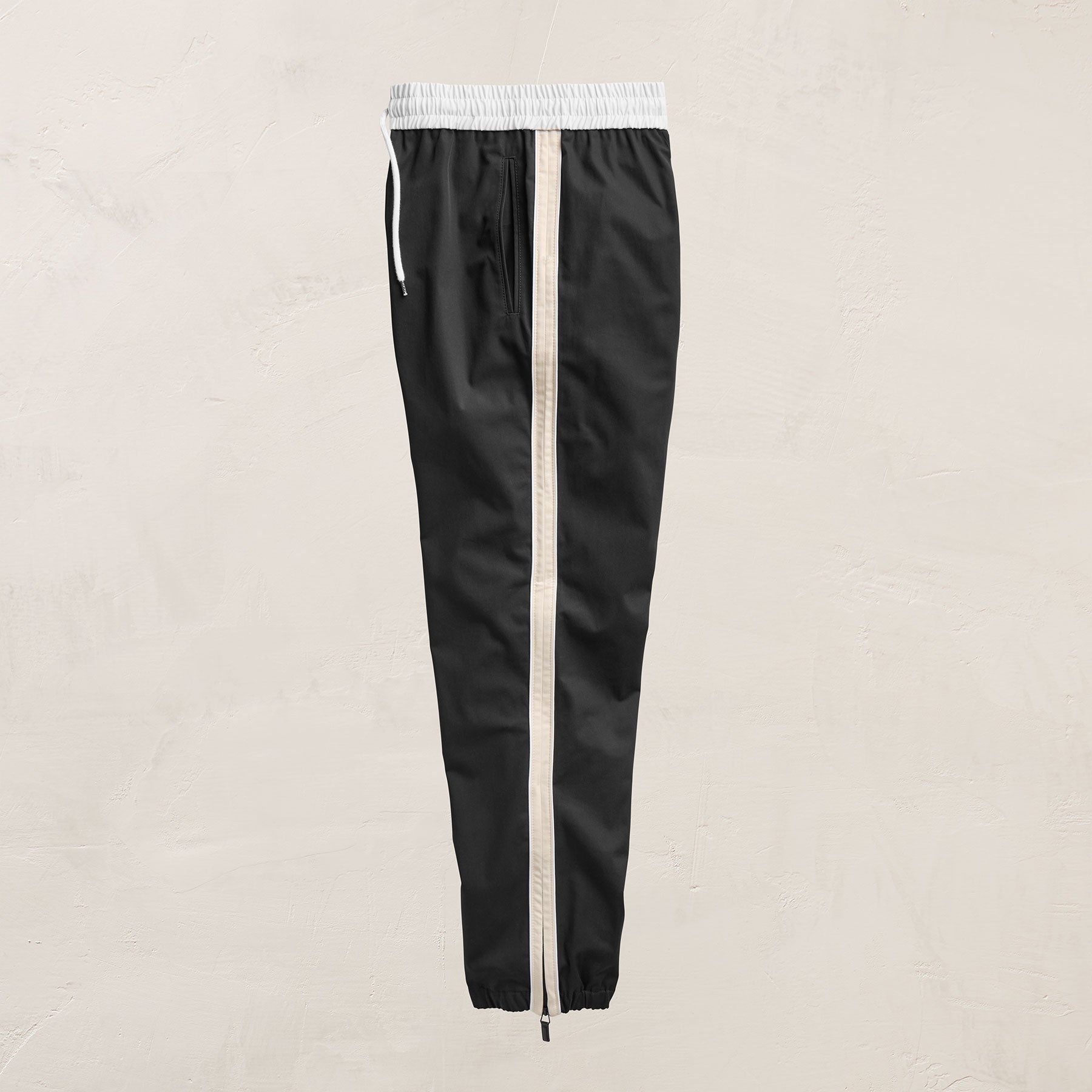Elevated Cotton Twill Track Pant - Black/Latte/White