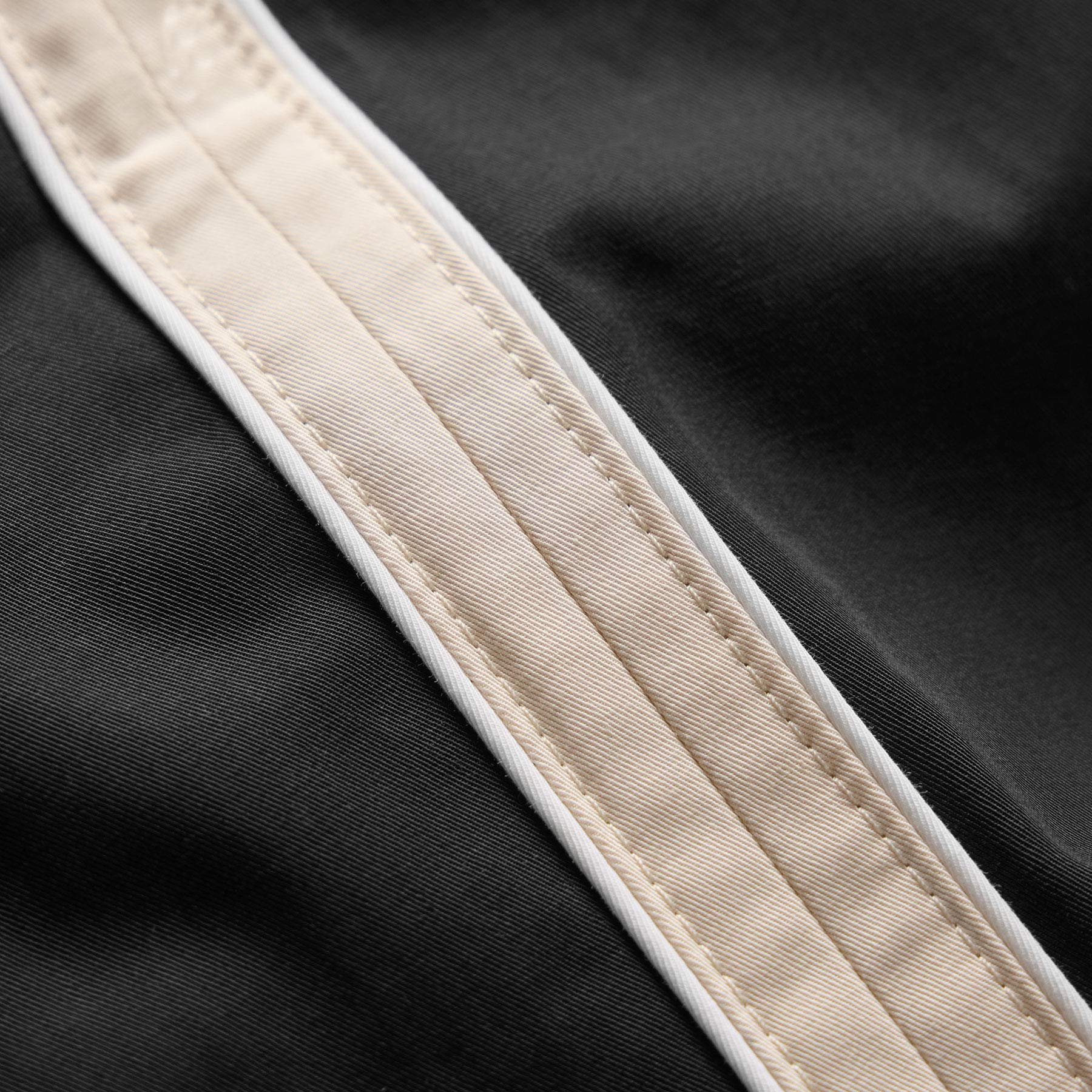Elevated Cotton Twill Track Pant - Black/Latte/White