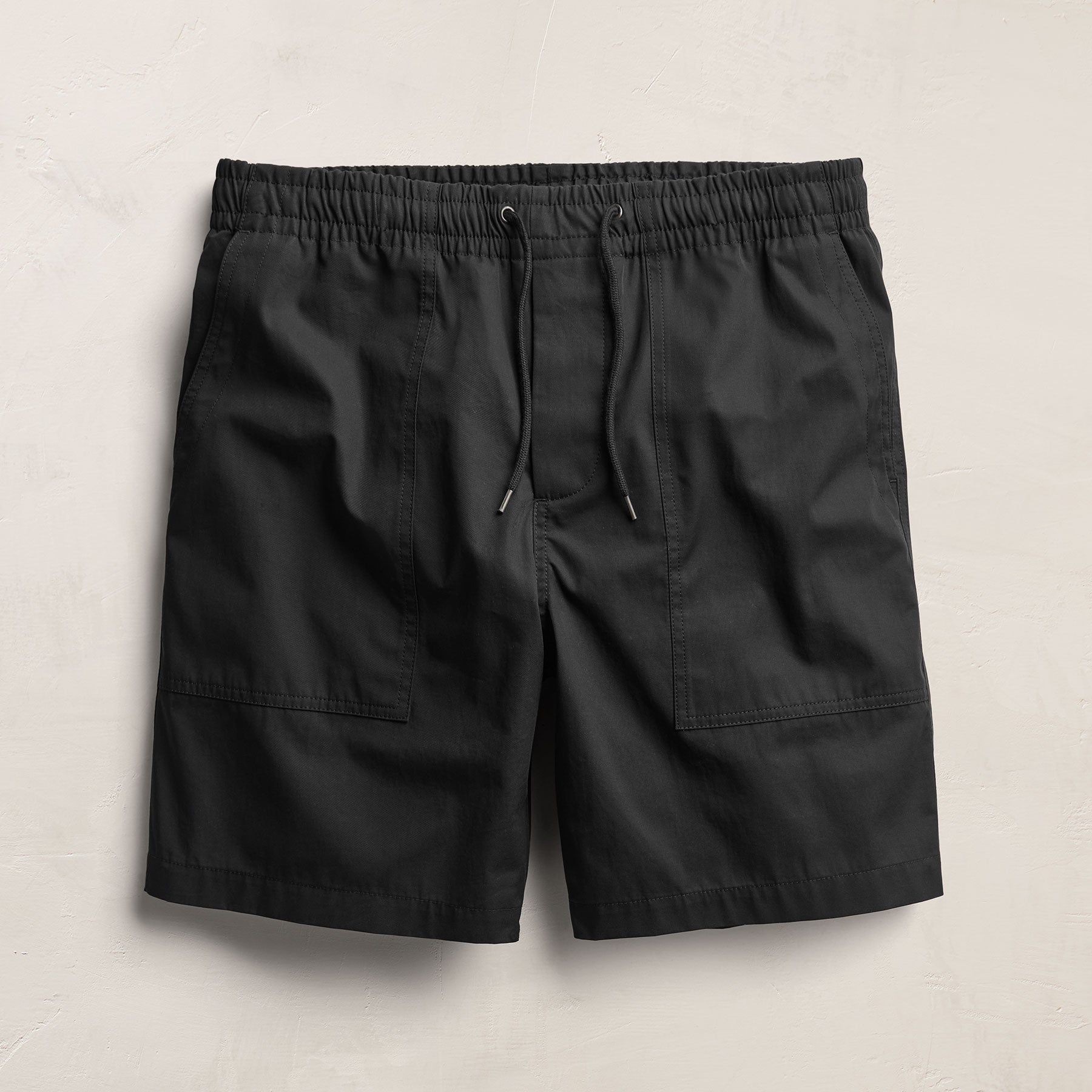 Fine Cotton Twill Patch Pocket Short - Black