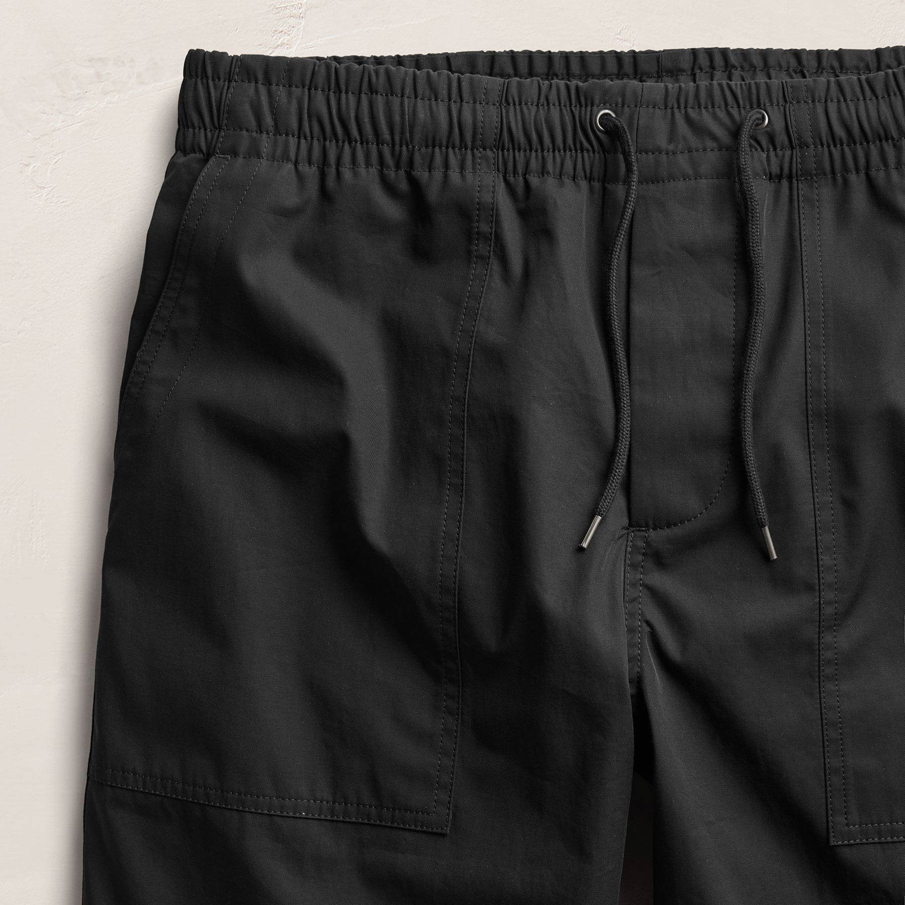 Fine Cotton Twill Patch Pocket Short - Black