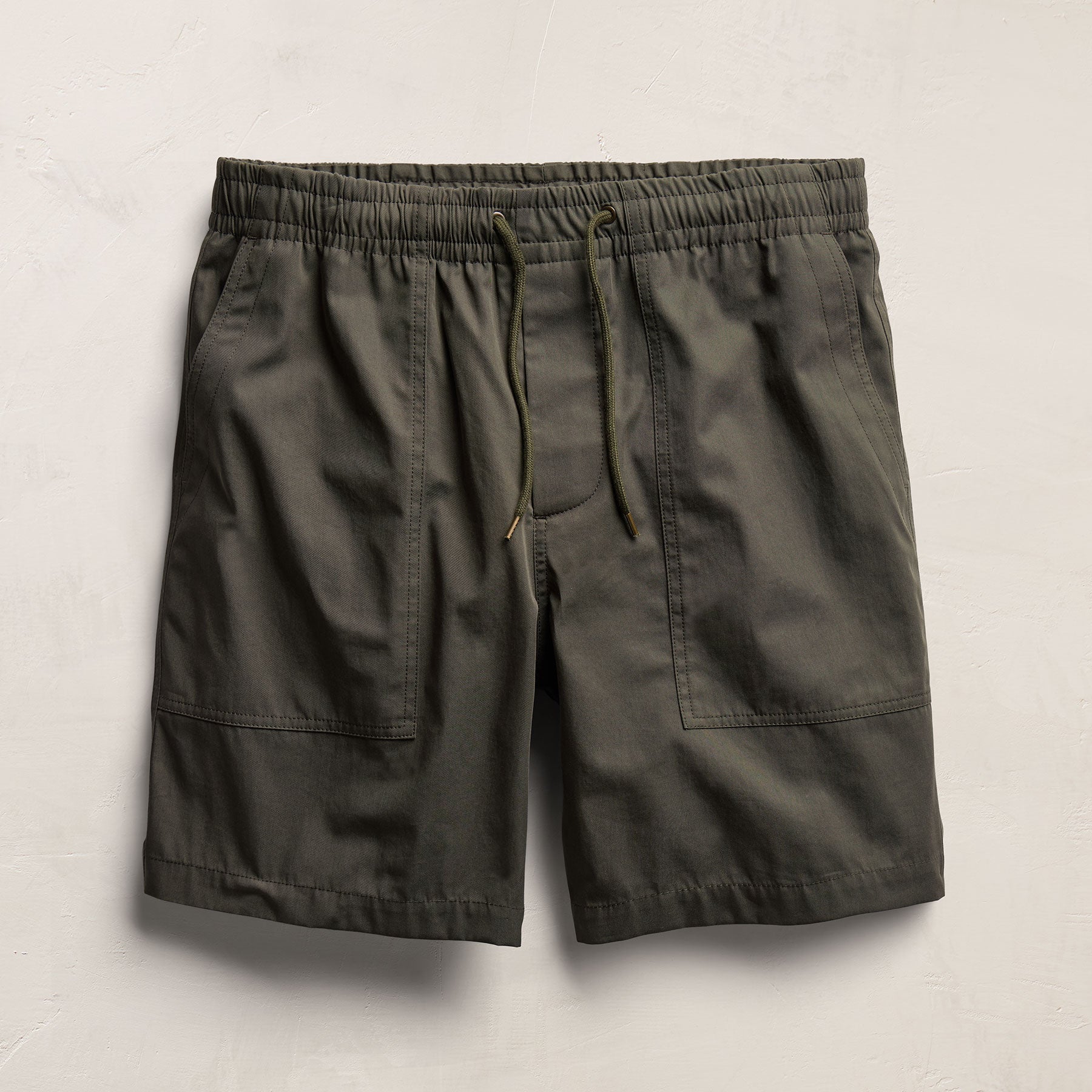 Fine Cotton Twill Patch Pocket Short - Dark Olive
