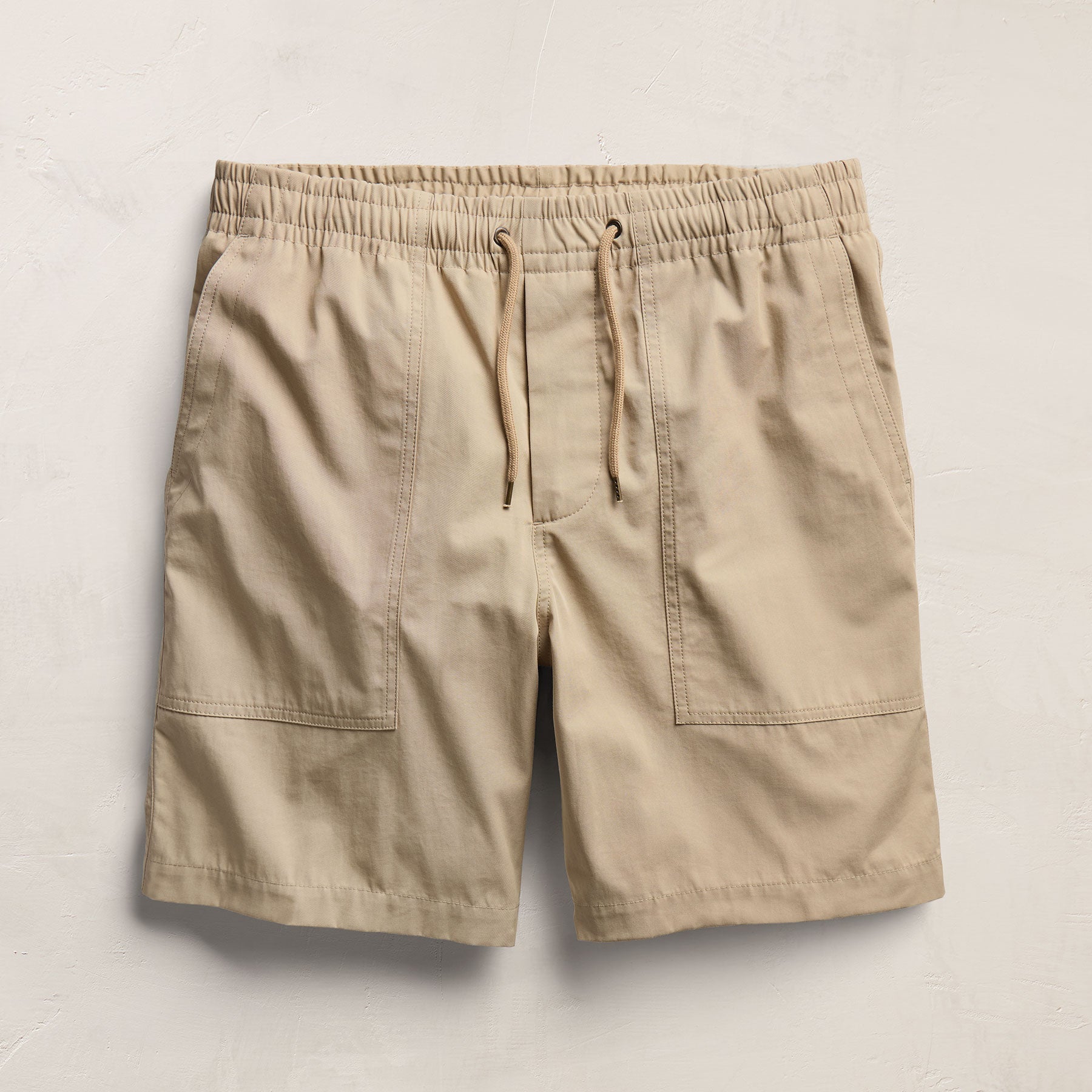 Fine Cotton Twill Patch Pocket Short - Light Khaki