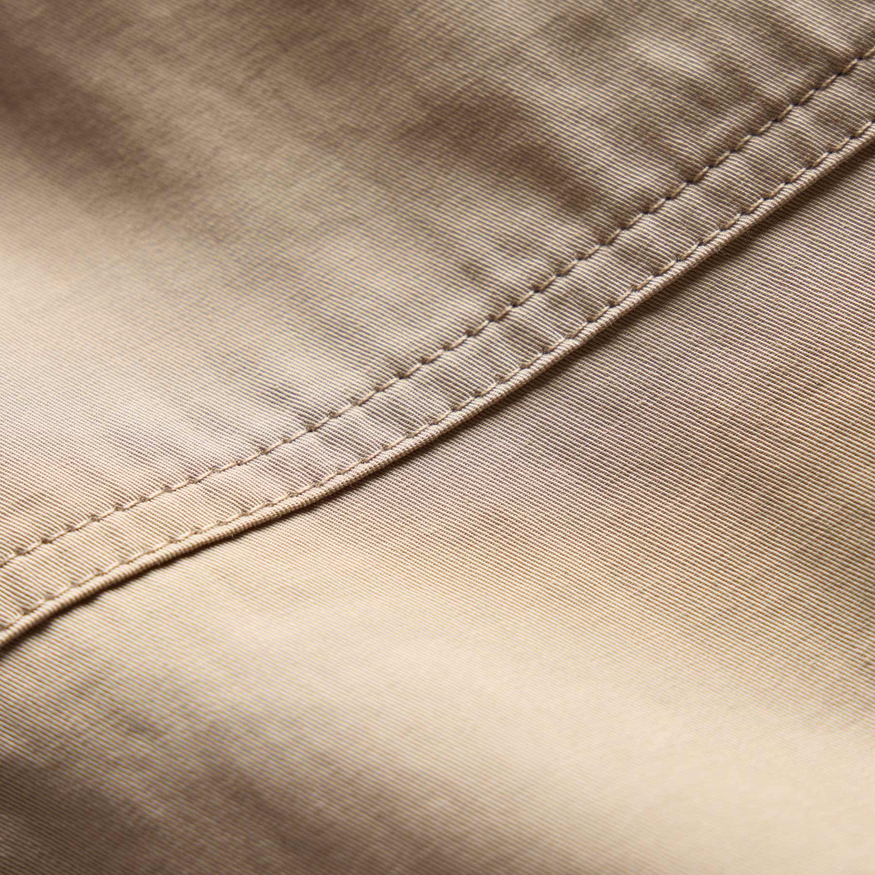 Fine Cotton Twill Patch Pocket Short - Light Khaki