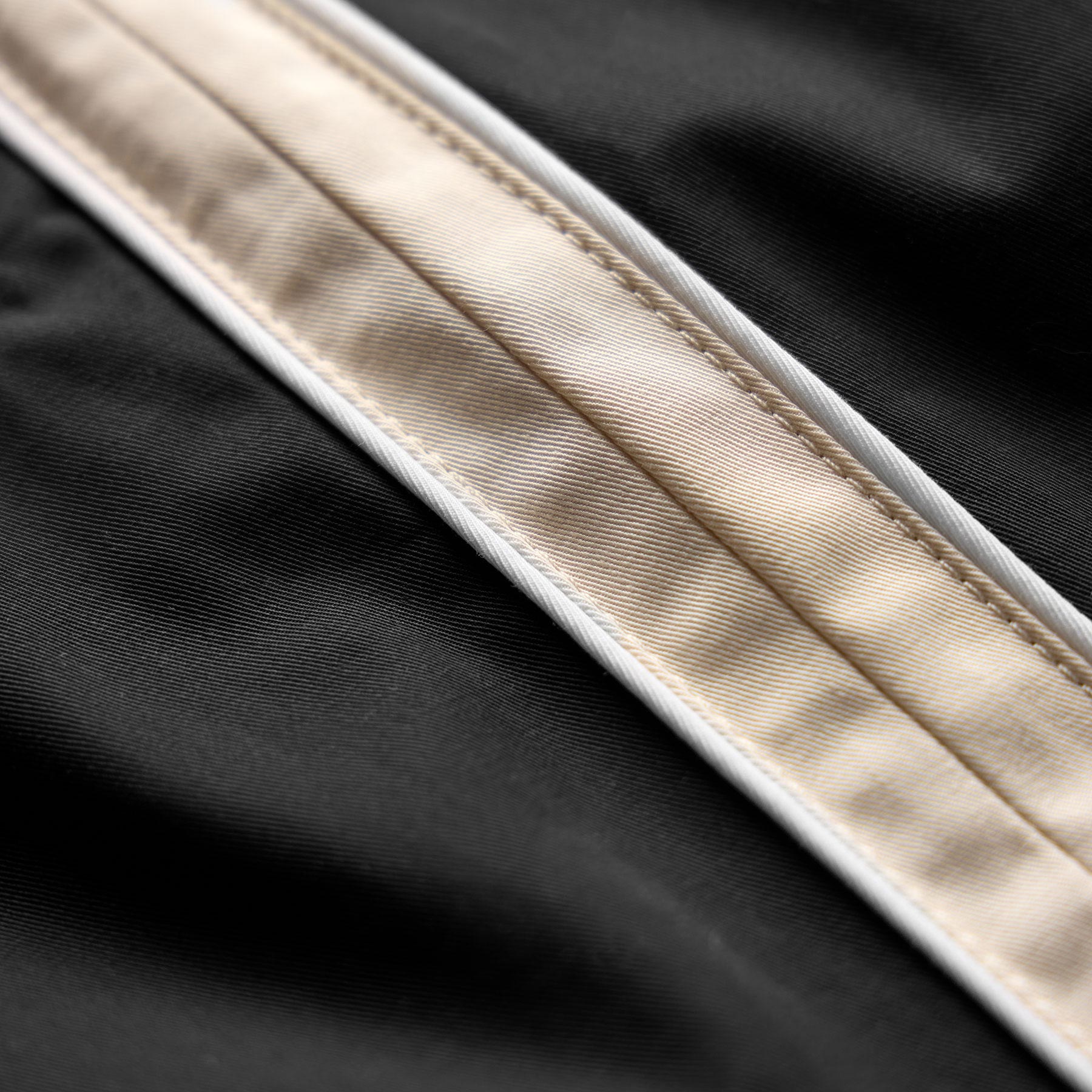 Elevated Cotton Twill Track Short - Black/Latte/White