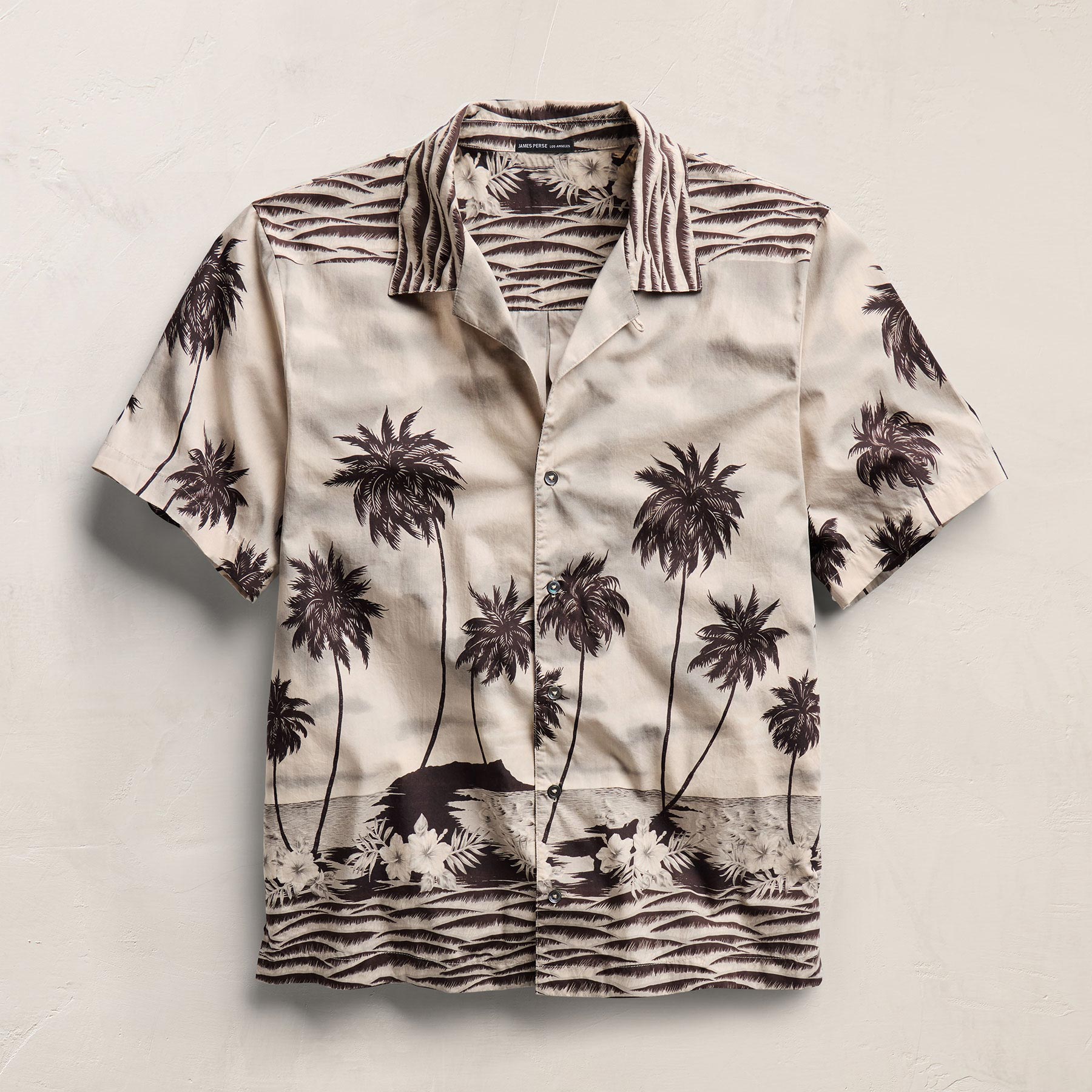 Palm Printed Shirt - Stone