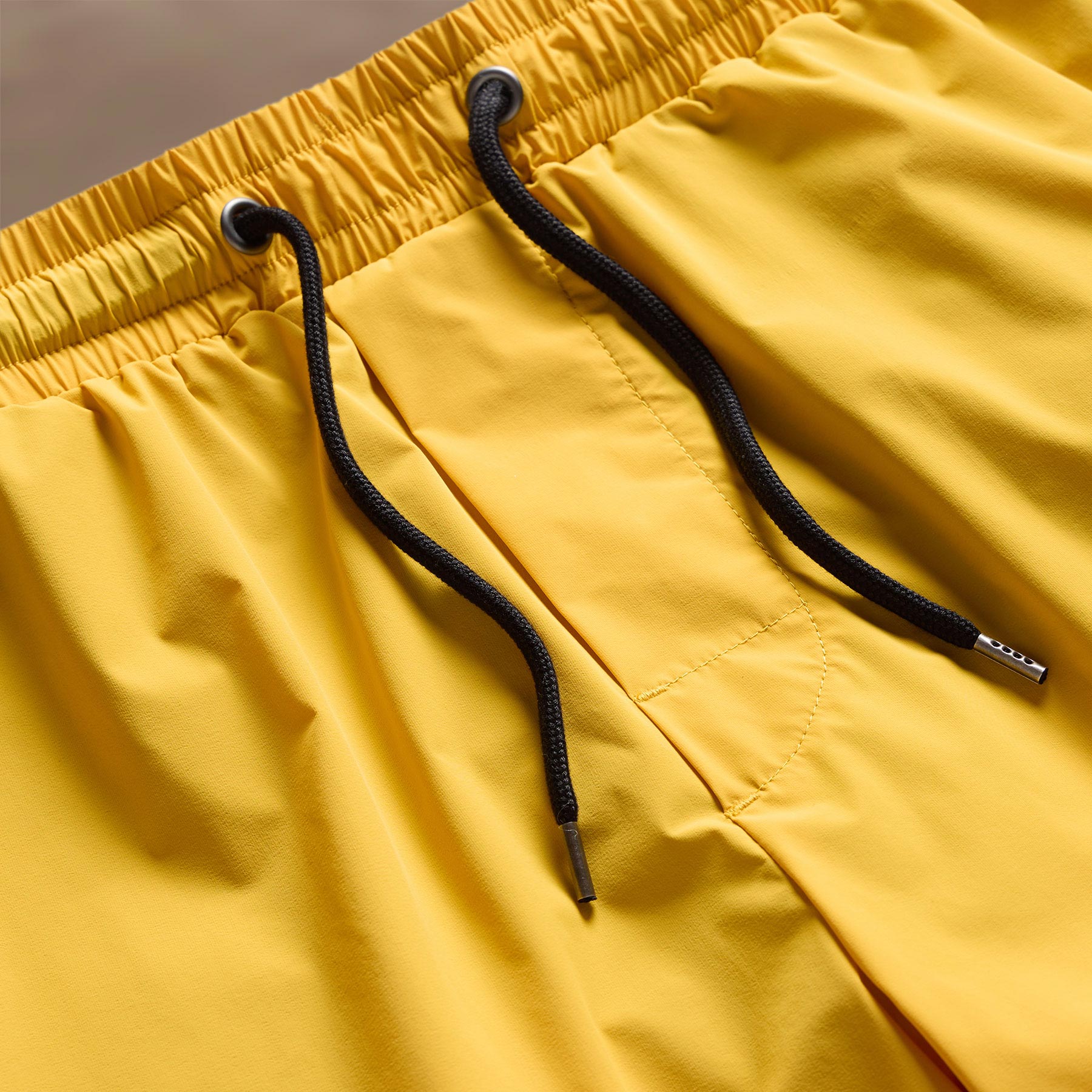 Stretch Nylon Split Hem Boardshort - Crocus Yellow