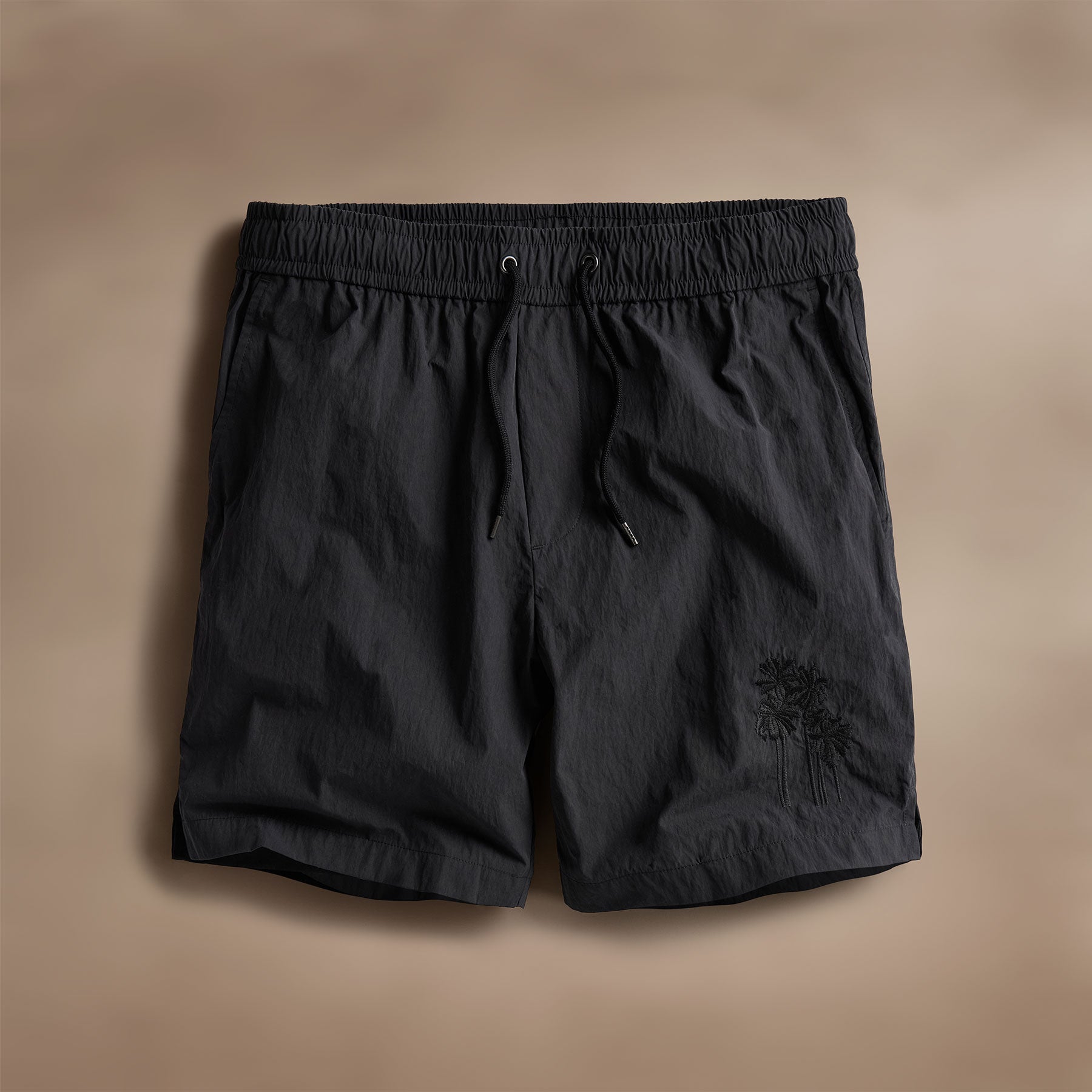 Palm Embroidered Boardshort - Black