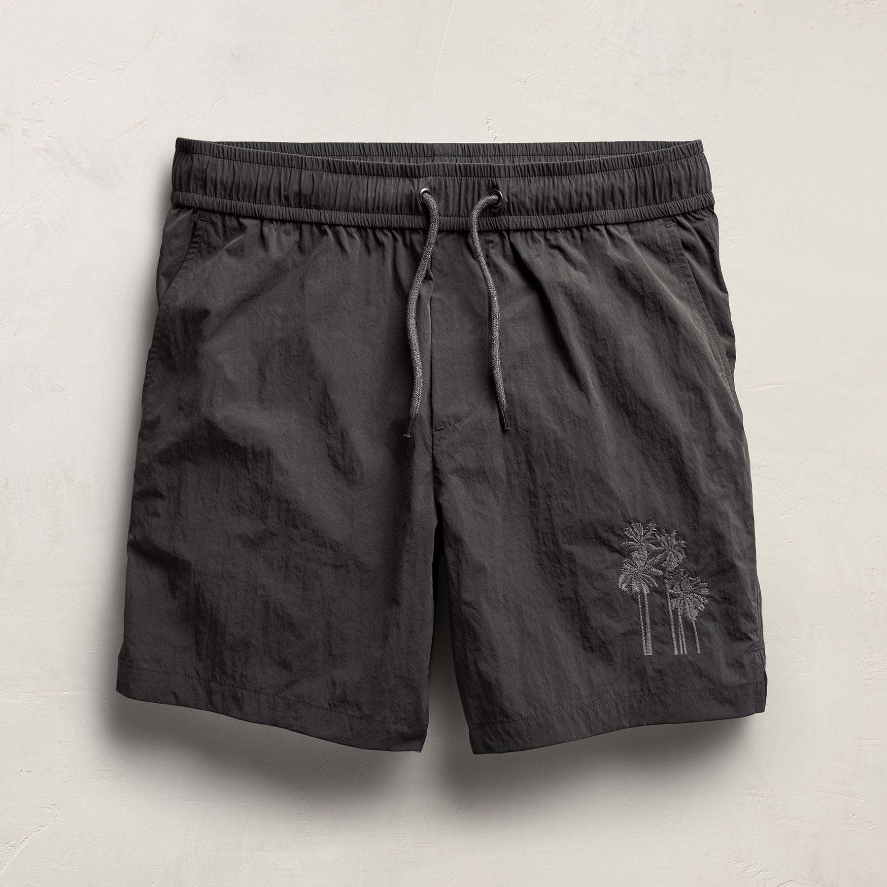 Palm Embroidered Boardshort - Carbon