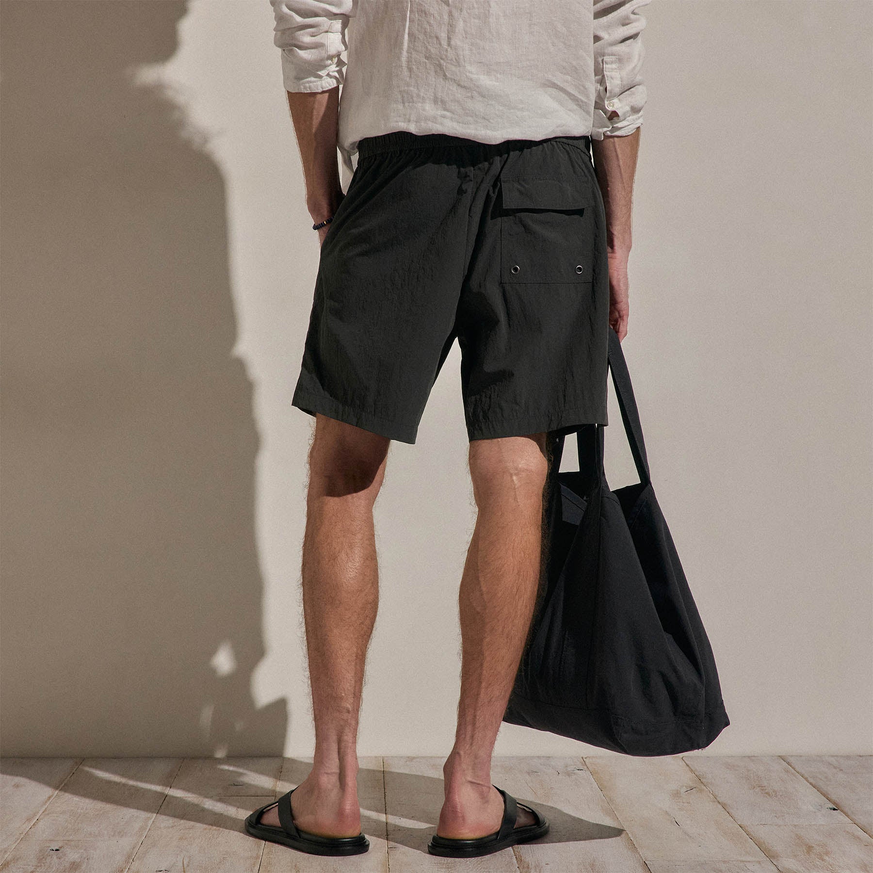 Palm Embroidered Boardshort - Carbon