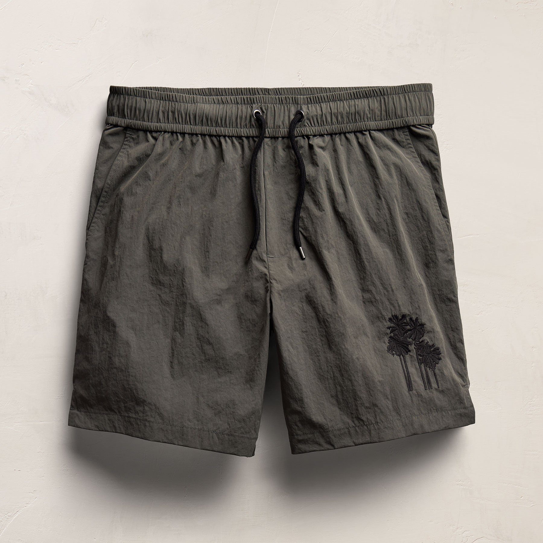 Palm Embroidered Boardshort - Granite