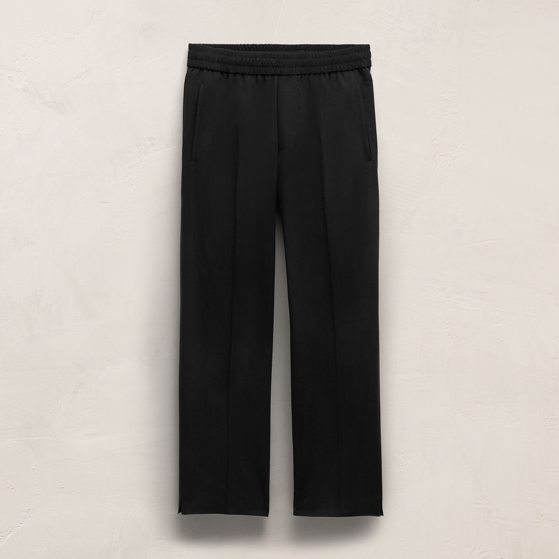 Lightweight Wool Pull On Trouser - Black