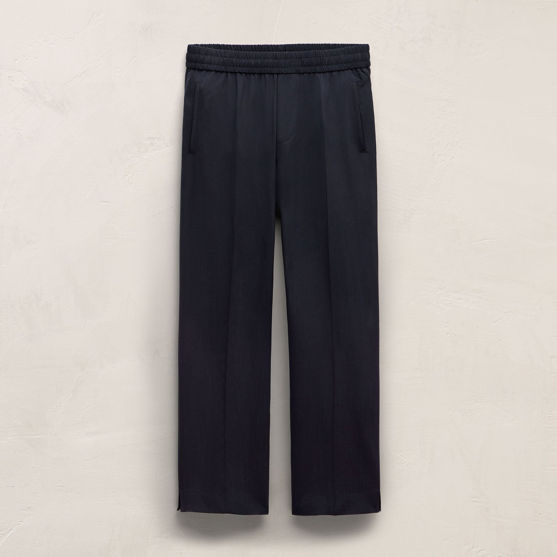 Lightweight Wool Pull On Trouser - Blue Noir
