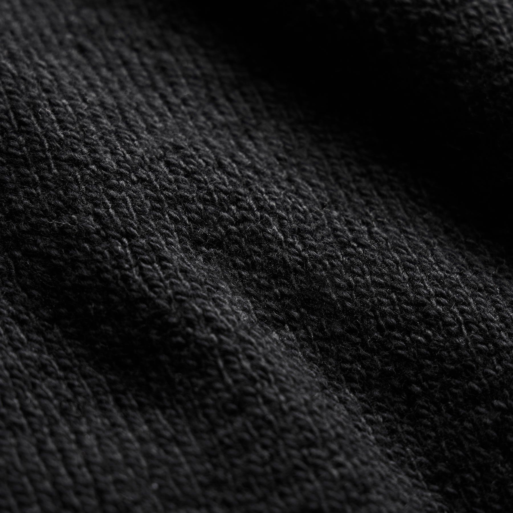 Stretch Cotton Crew Sweater - Black