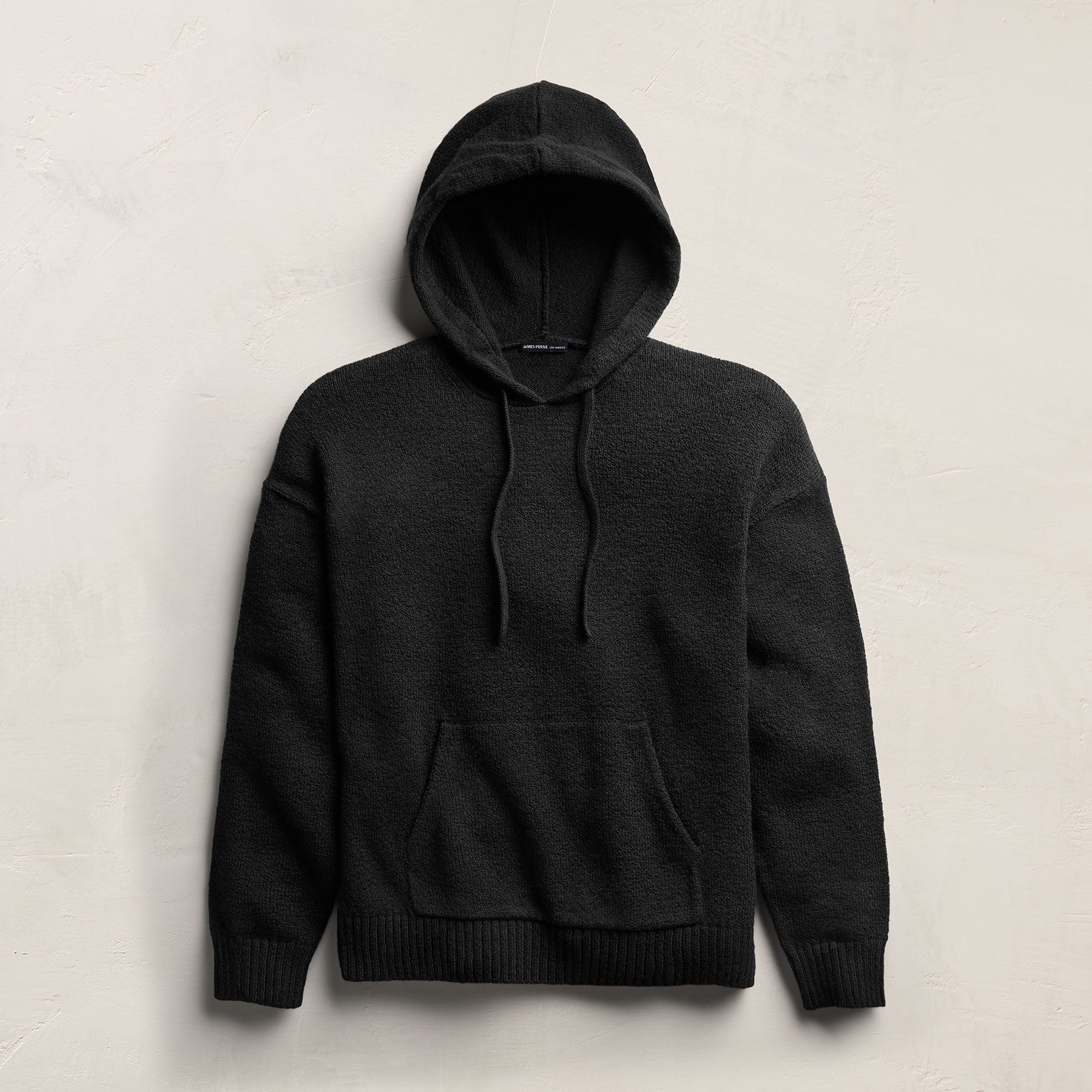 Stretch Cotton Hoodie - Black