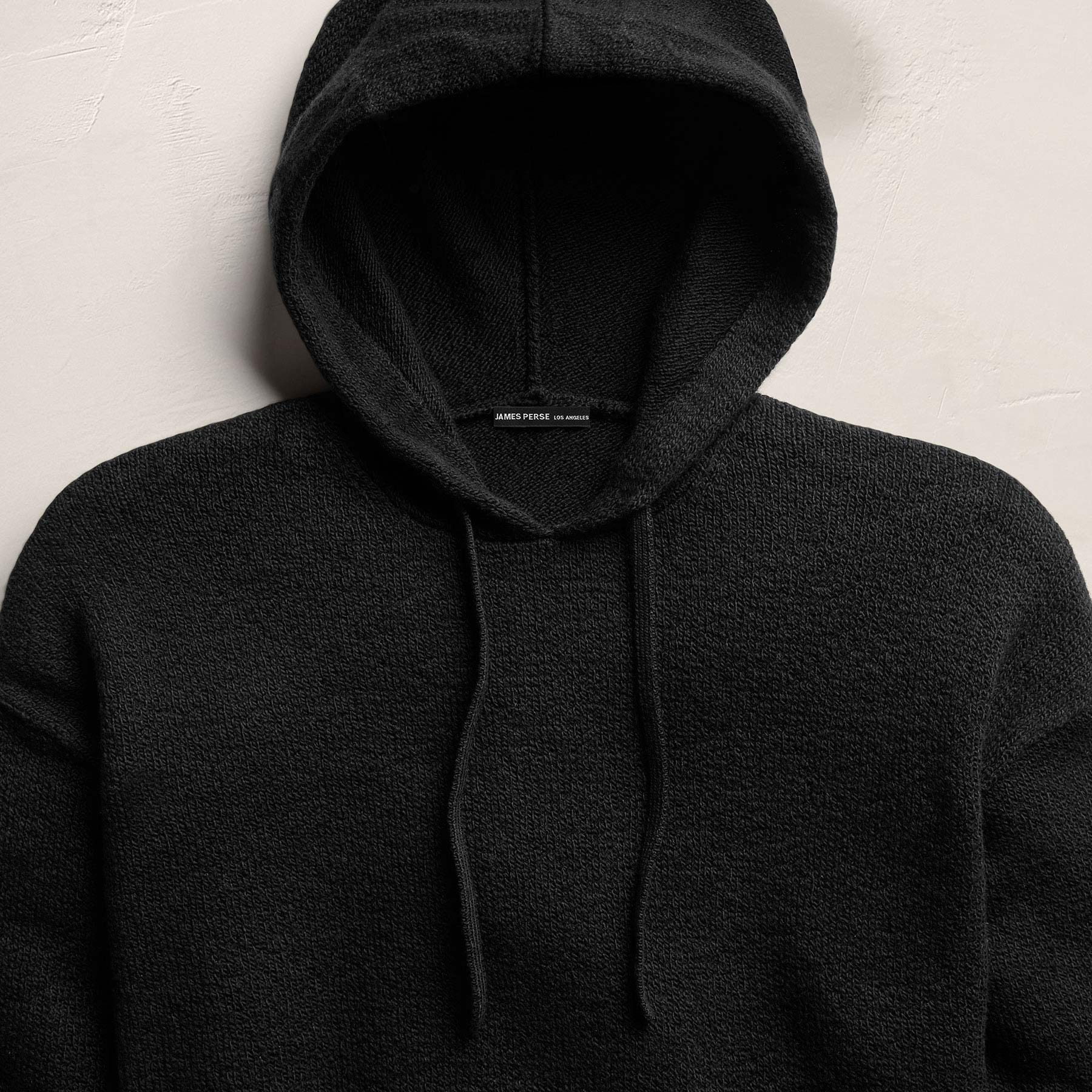 Stretch Cotton Hoodie - Black