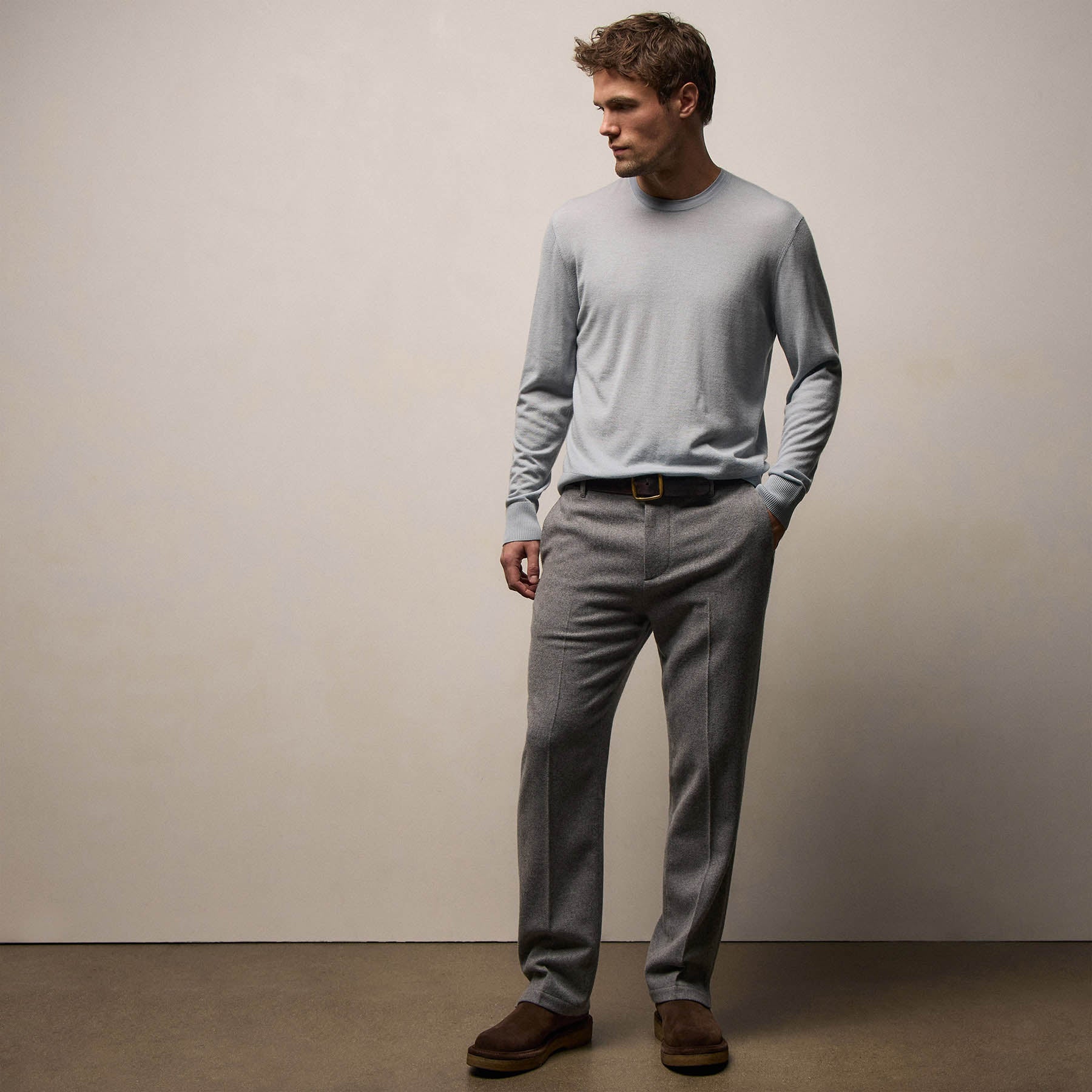 Ultrafine Cashmere Crew - Grey Glacier