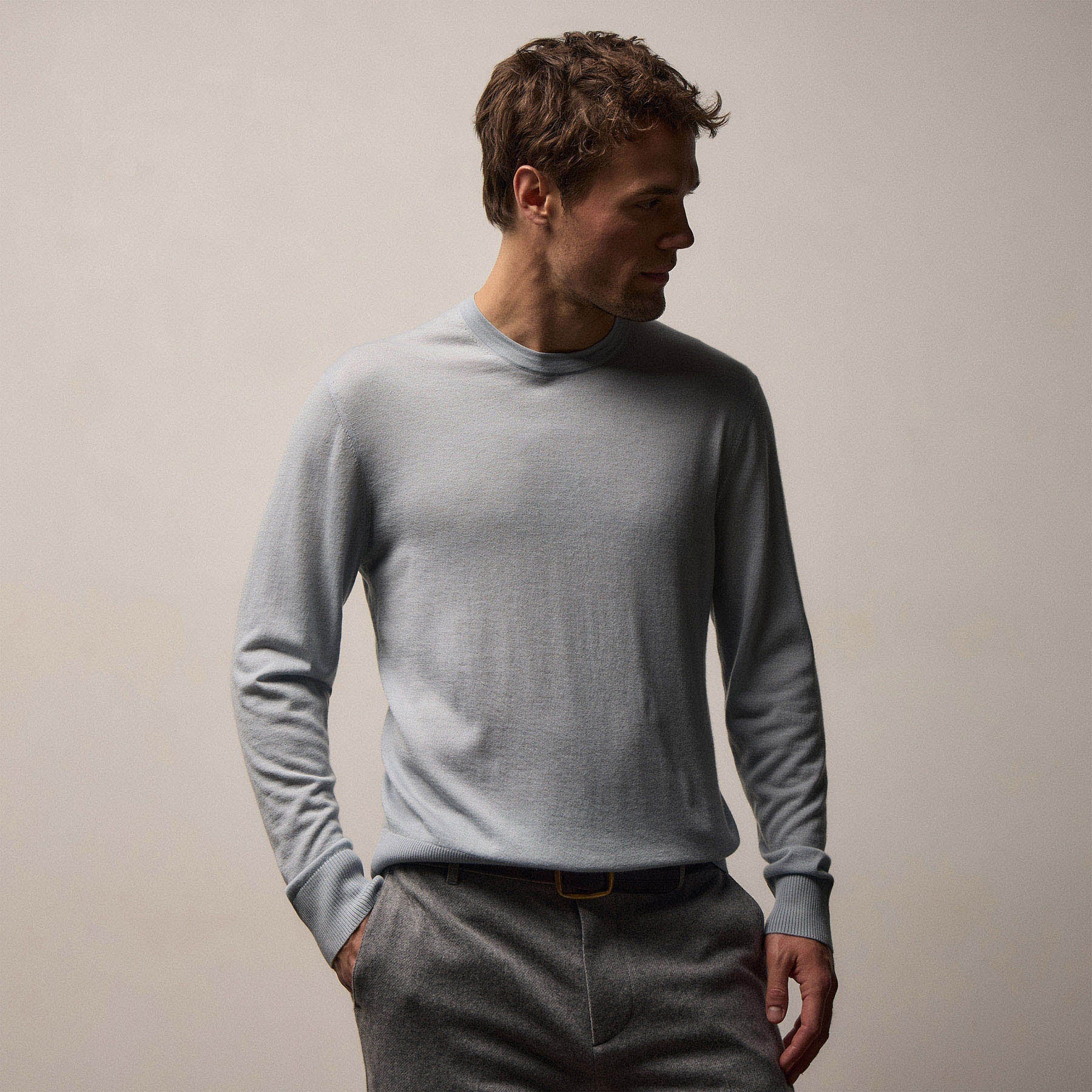 Ultrafine Cashmere Crew - Grey Glacier