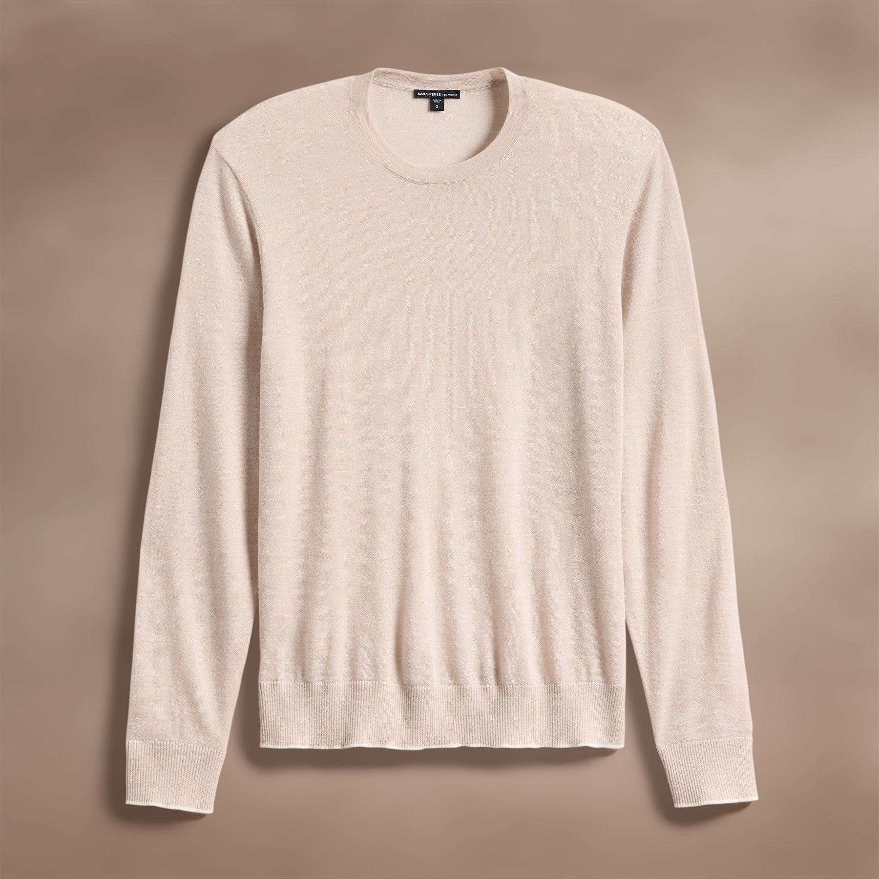 Ultrafine Cashmere Tipped Crew - Balsa/Ivory