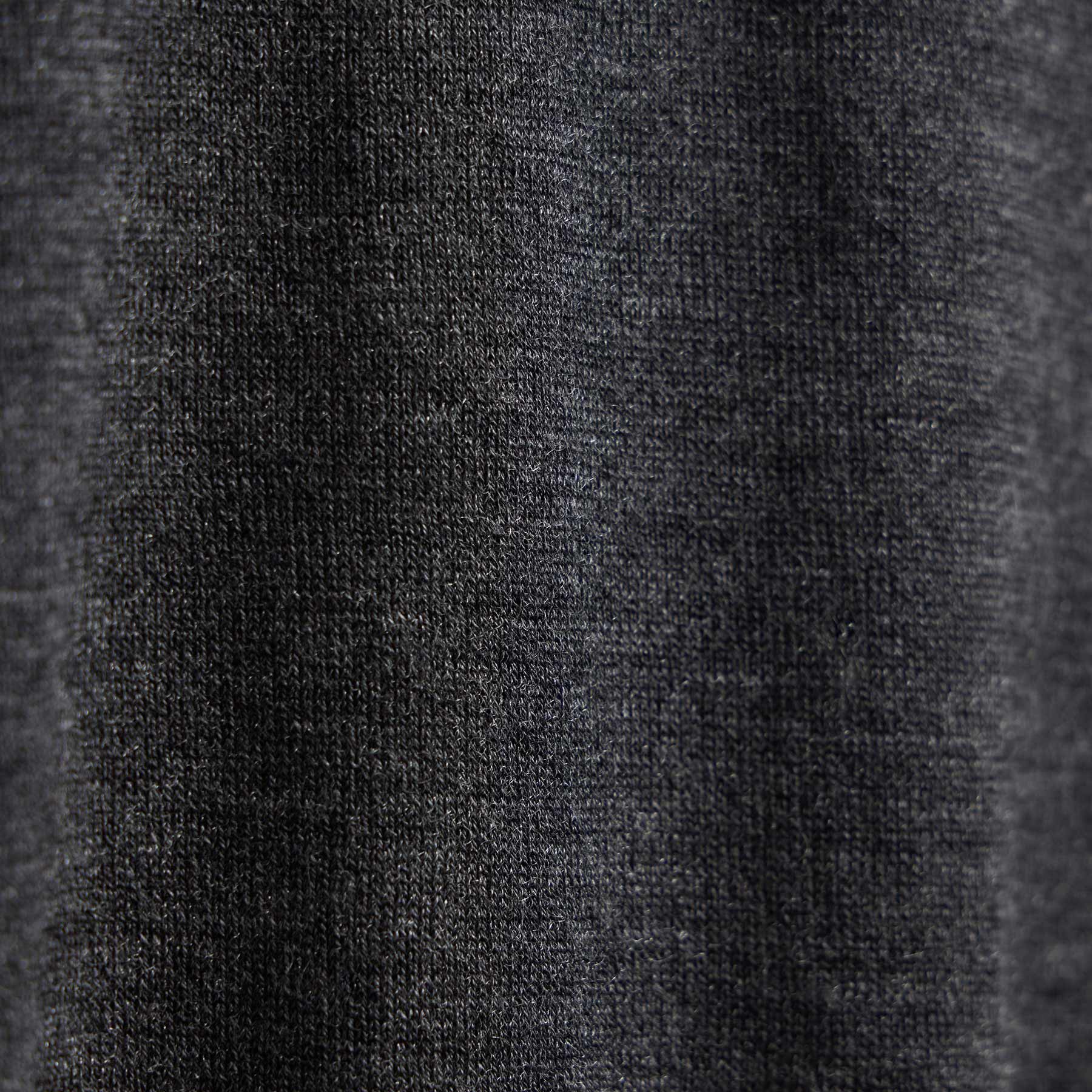 Ultrafine Cashmere Tipped Crew - Coal/Light Heather Grey