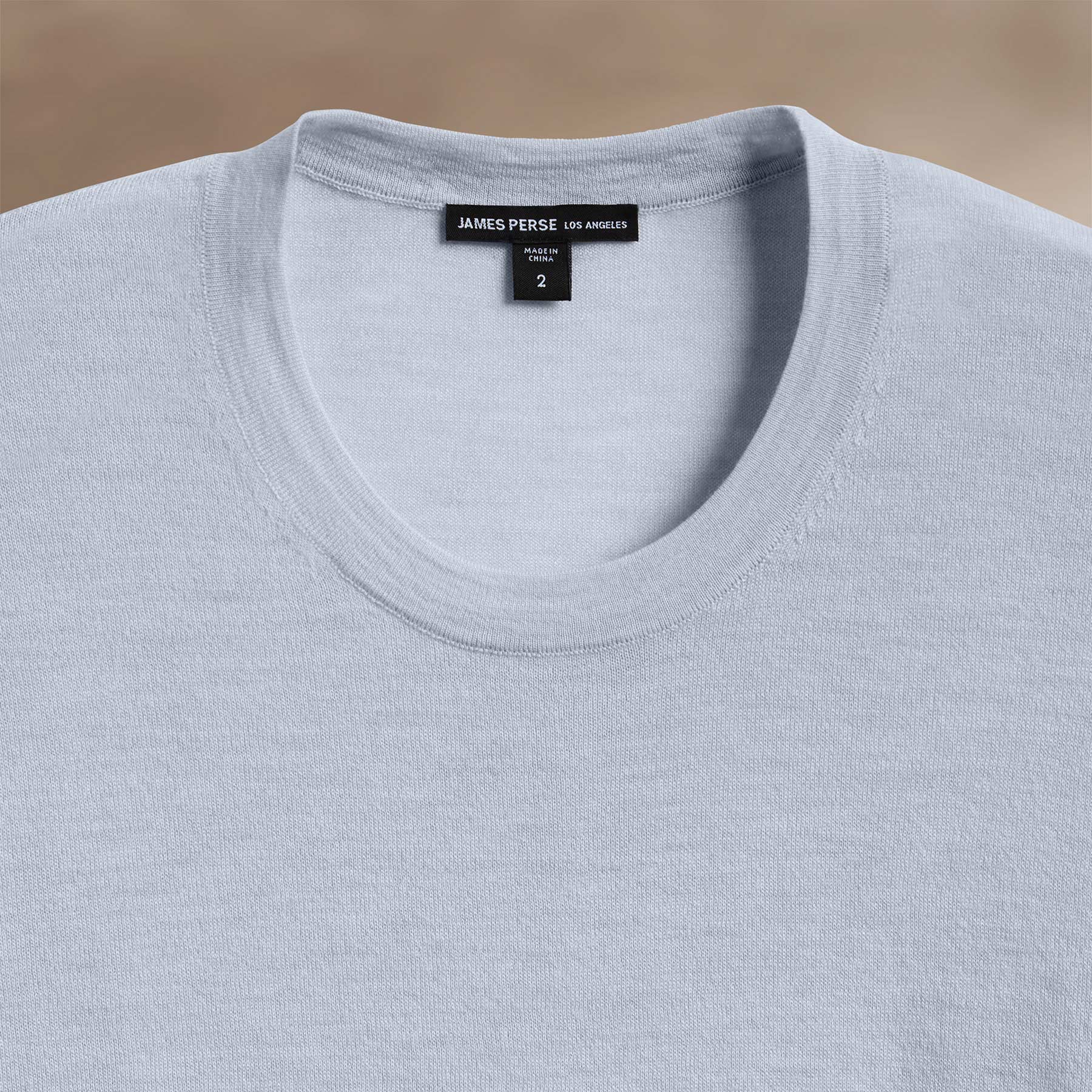 Ultrafine Cashmere Tipped Crew - Grey Sky/Coal