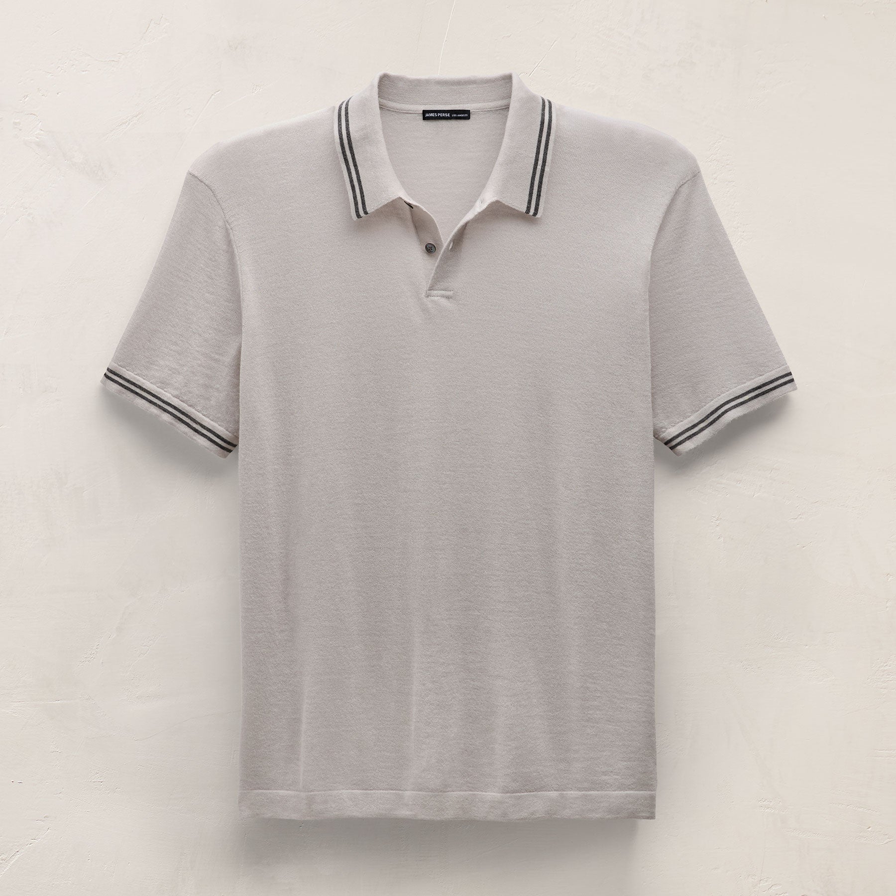 Ultrafine Cashmere Tipped Polo - Fog/Charcoal