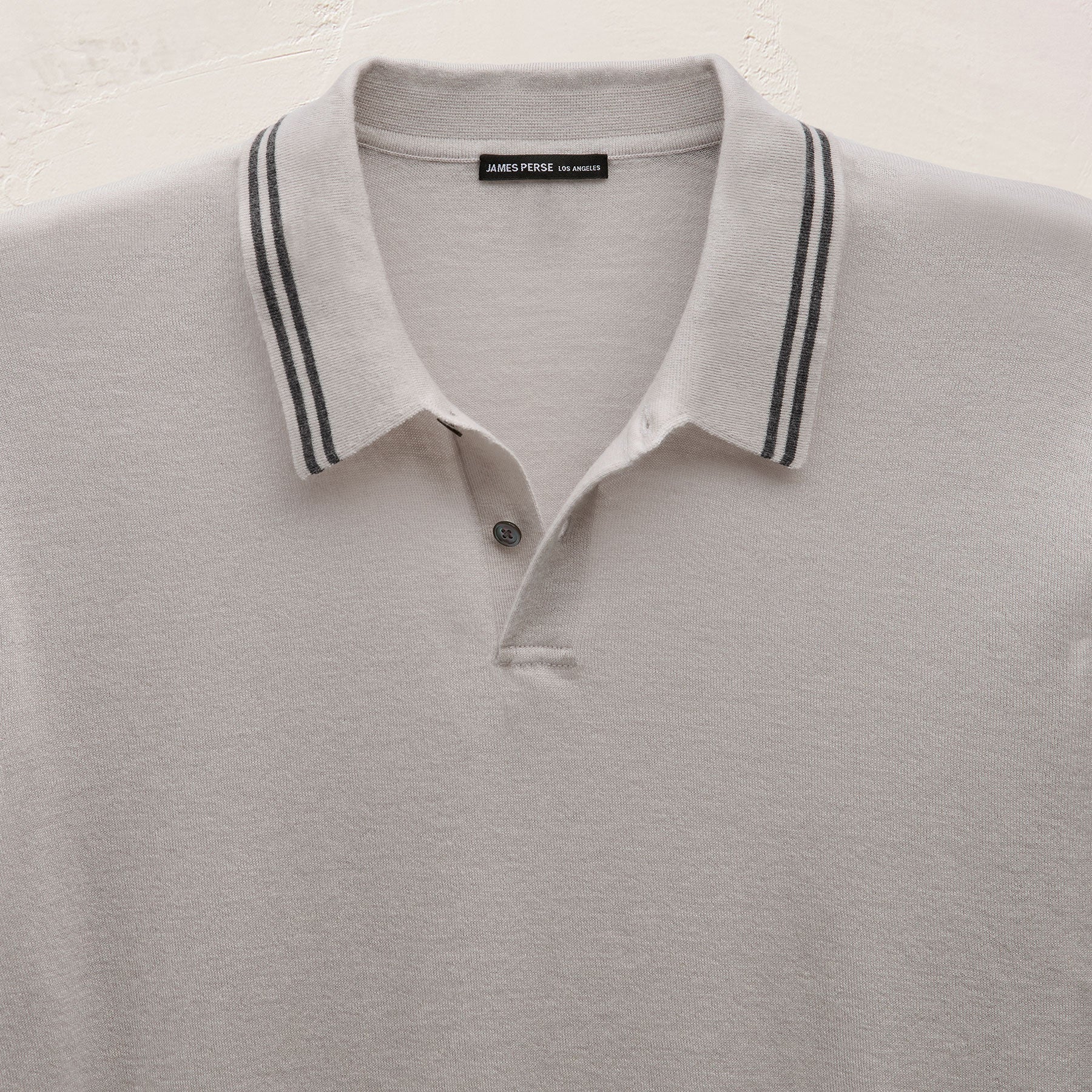 Ultrafine Cashmere Tipped Polo - Fog/Charcoal