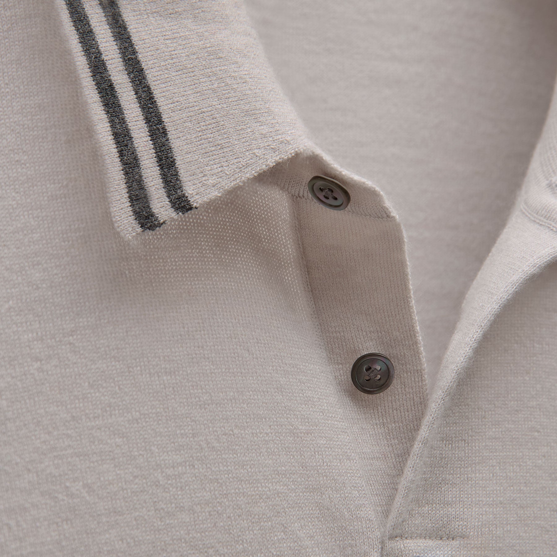 Ultrafine Cashmere Tipped Polo - Fog/Charcoal