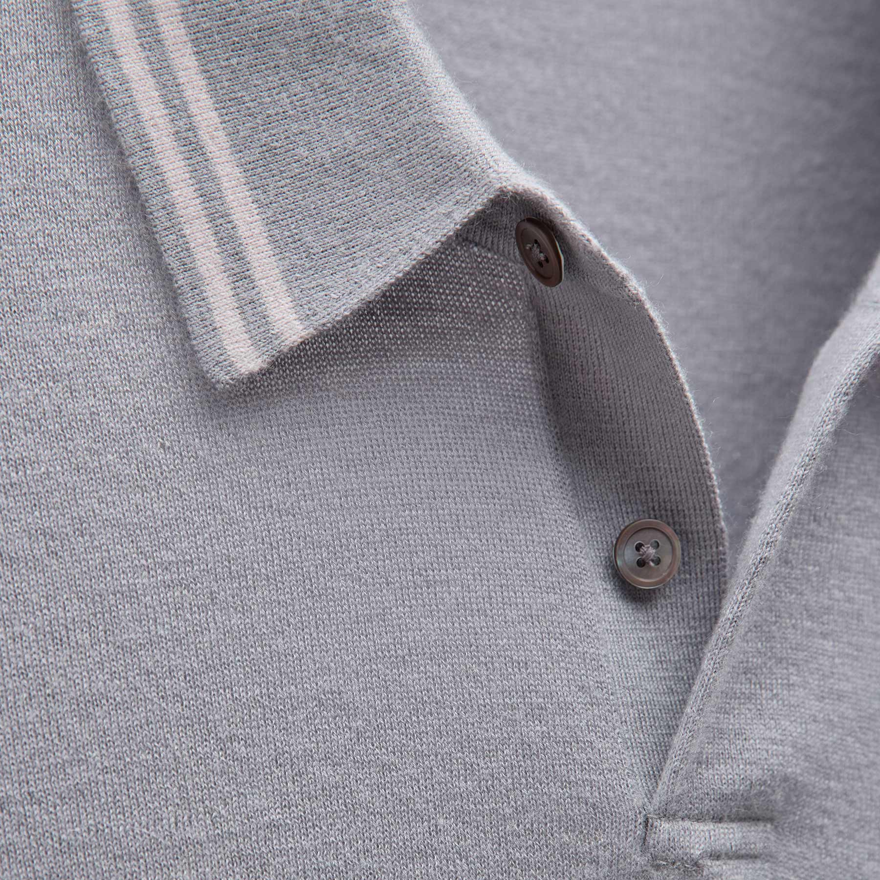 Ultrafine Cashmere Tipped Polo - Ore/Fog