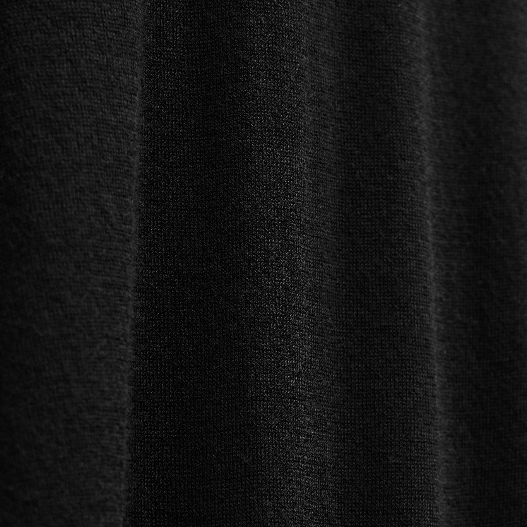 Ultrafine Cashmere Long Sleeve Polo - Black