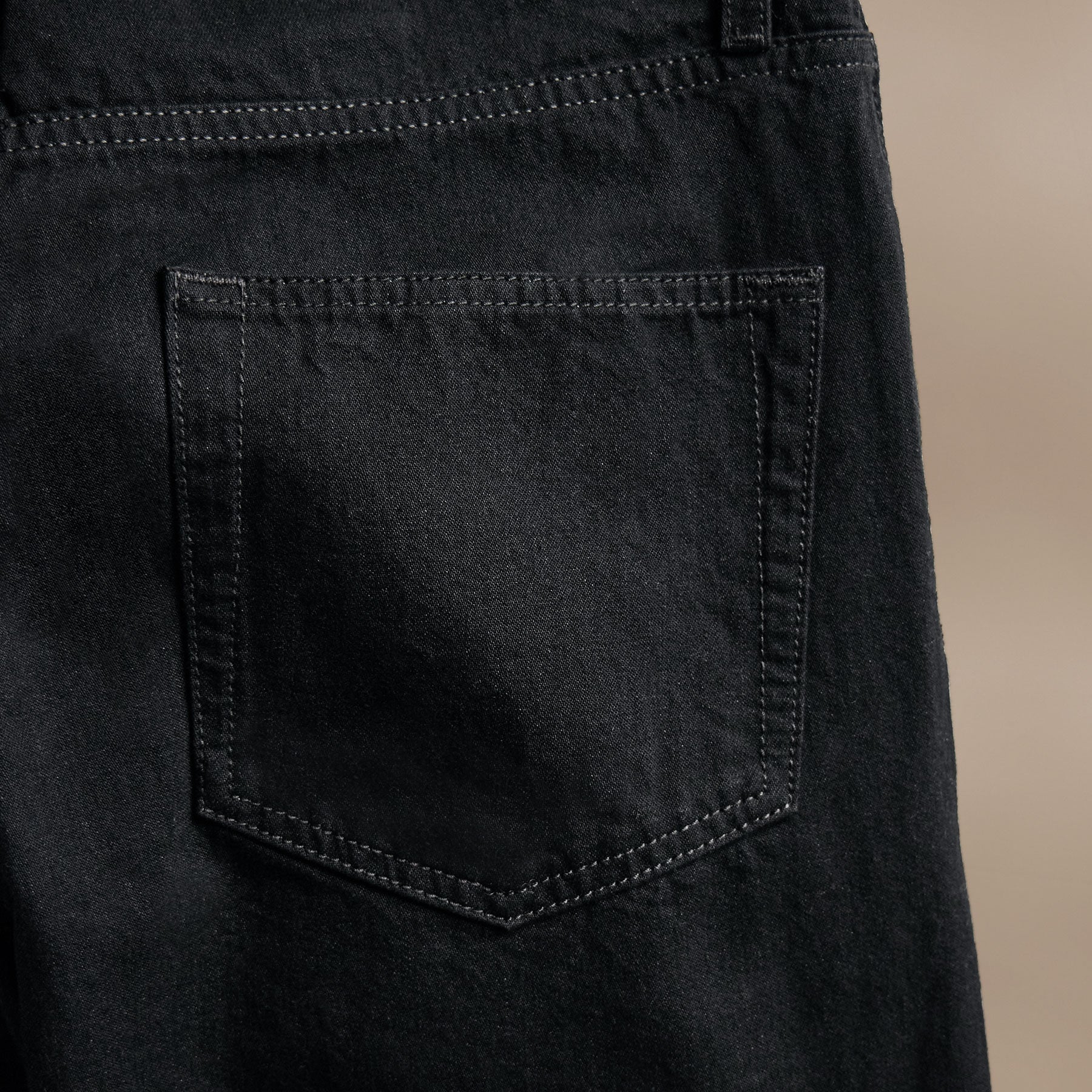 Black Denim 5 Pocket Pant - Black