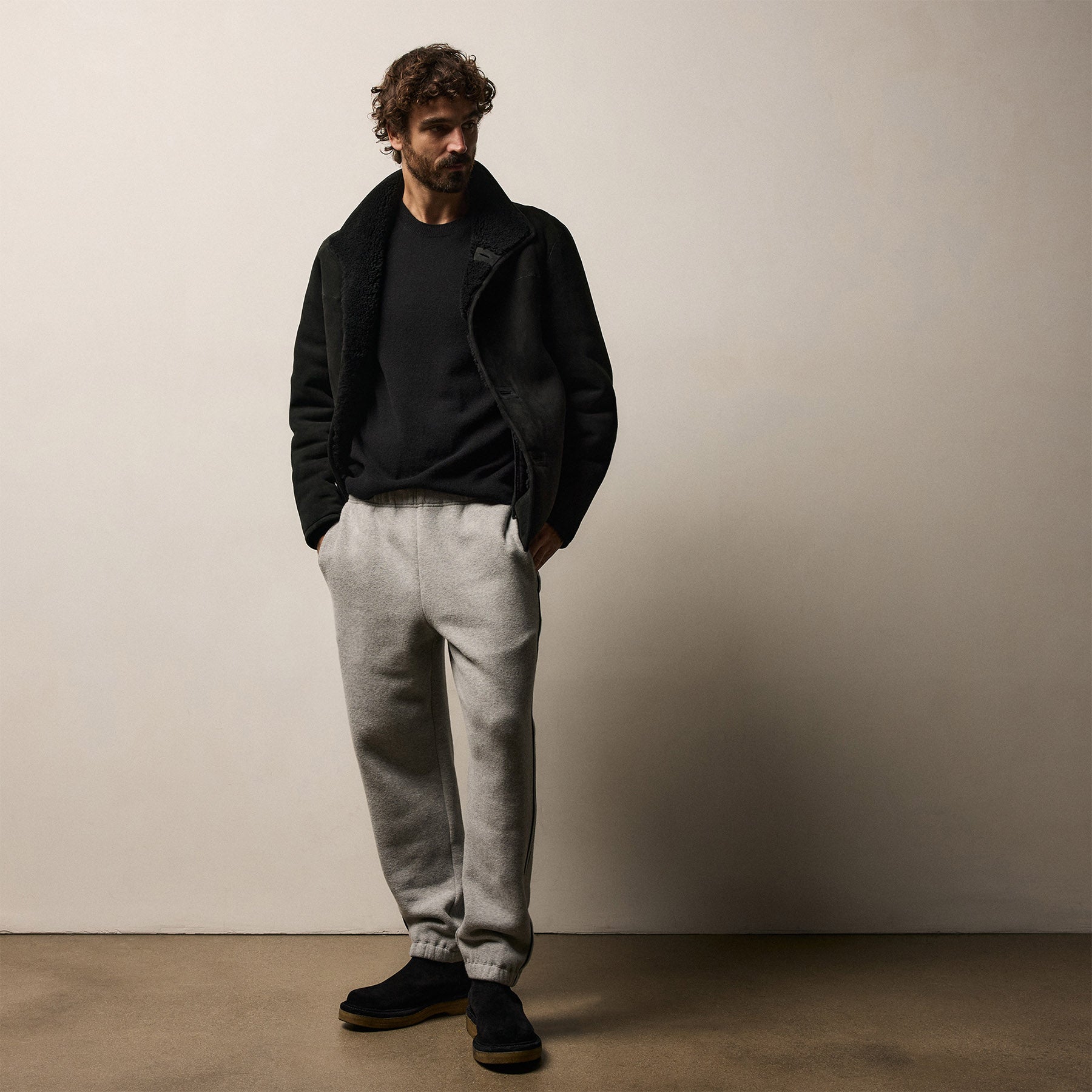 Cozy Sweat Pant With Piping - Heather Grey