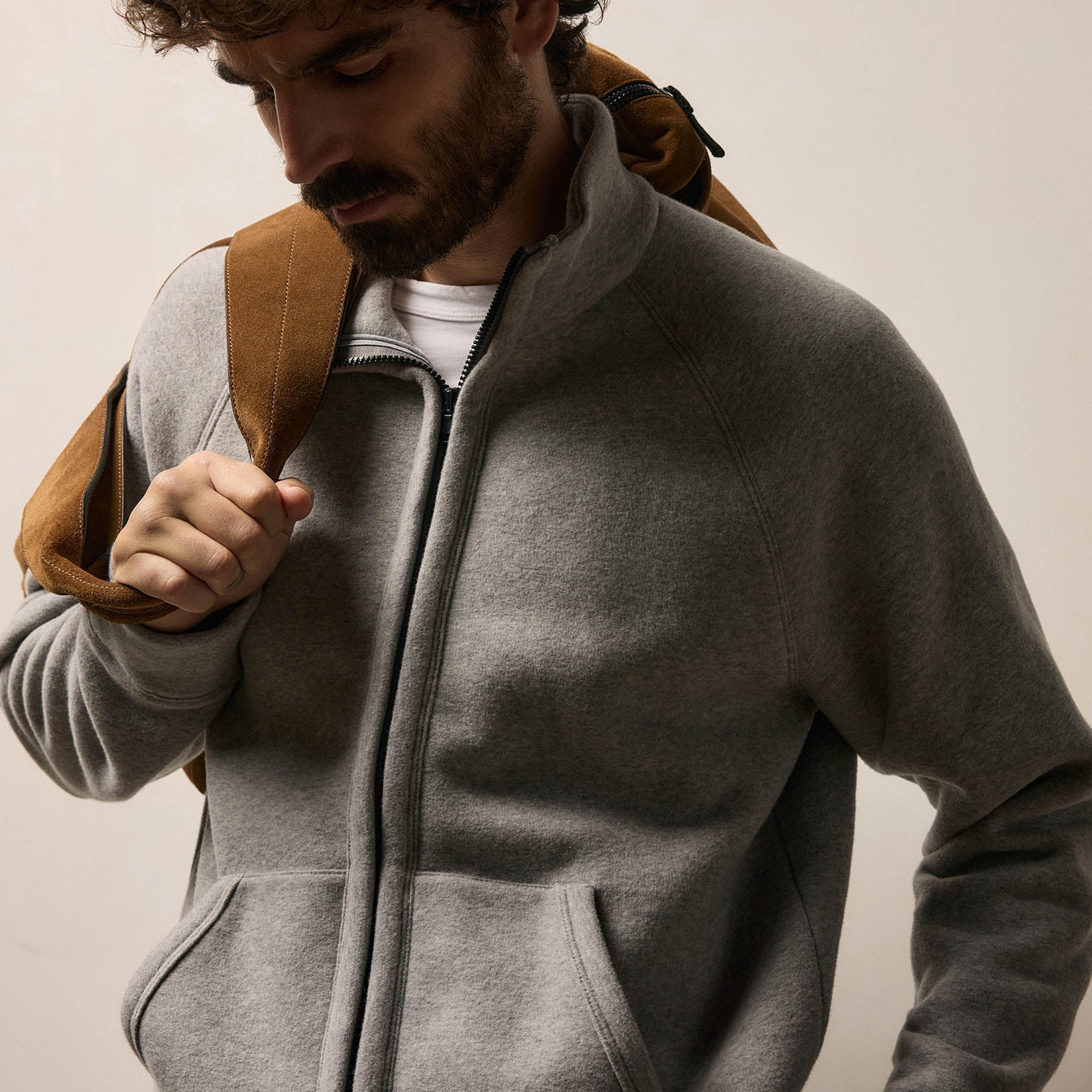 Cozy Full Zip Sweatshirt - Heather Grey