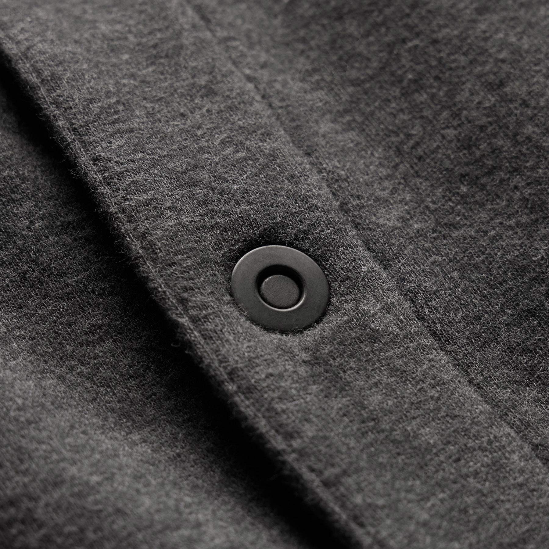 Cozy Fleece Snap Front Jacket - Heather Charcoal