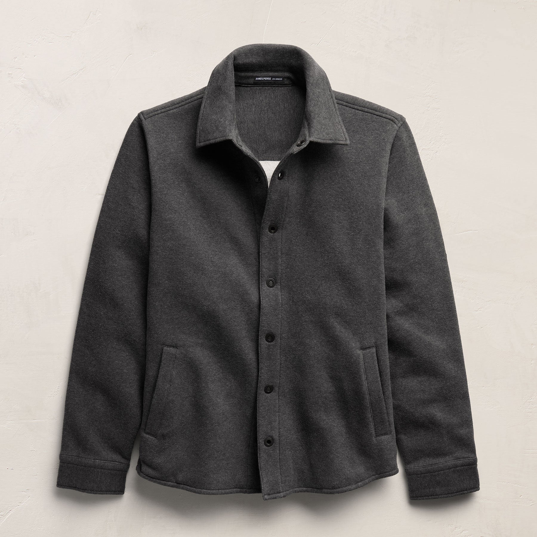 Cozy Fleece Snap Front Jacket - Heather Charcoal