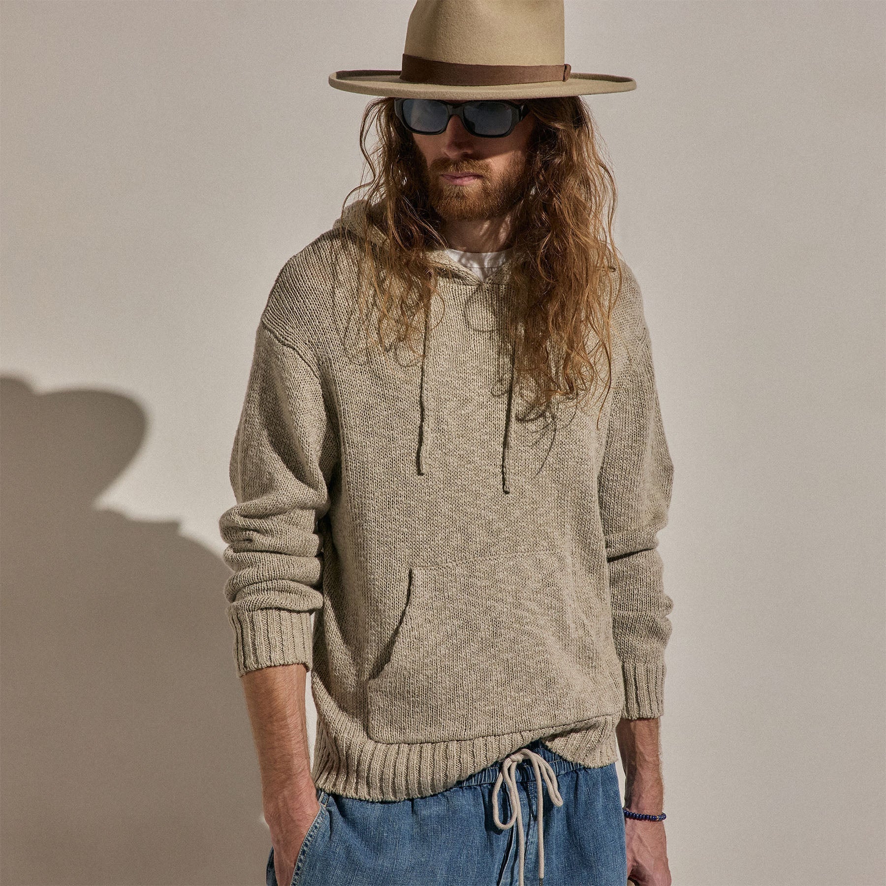 Cotton Linen Hoodie - Taupe