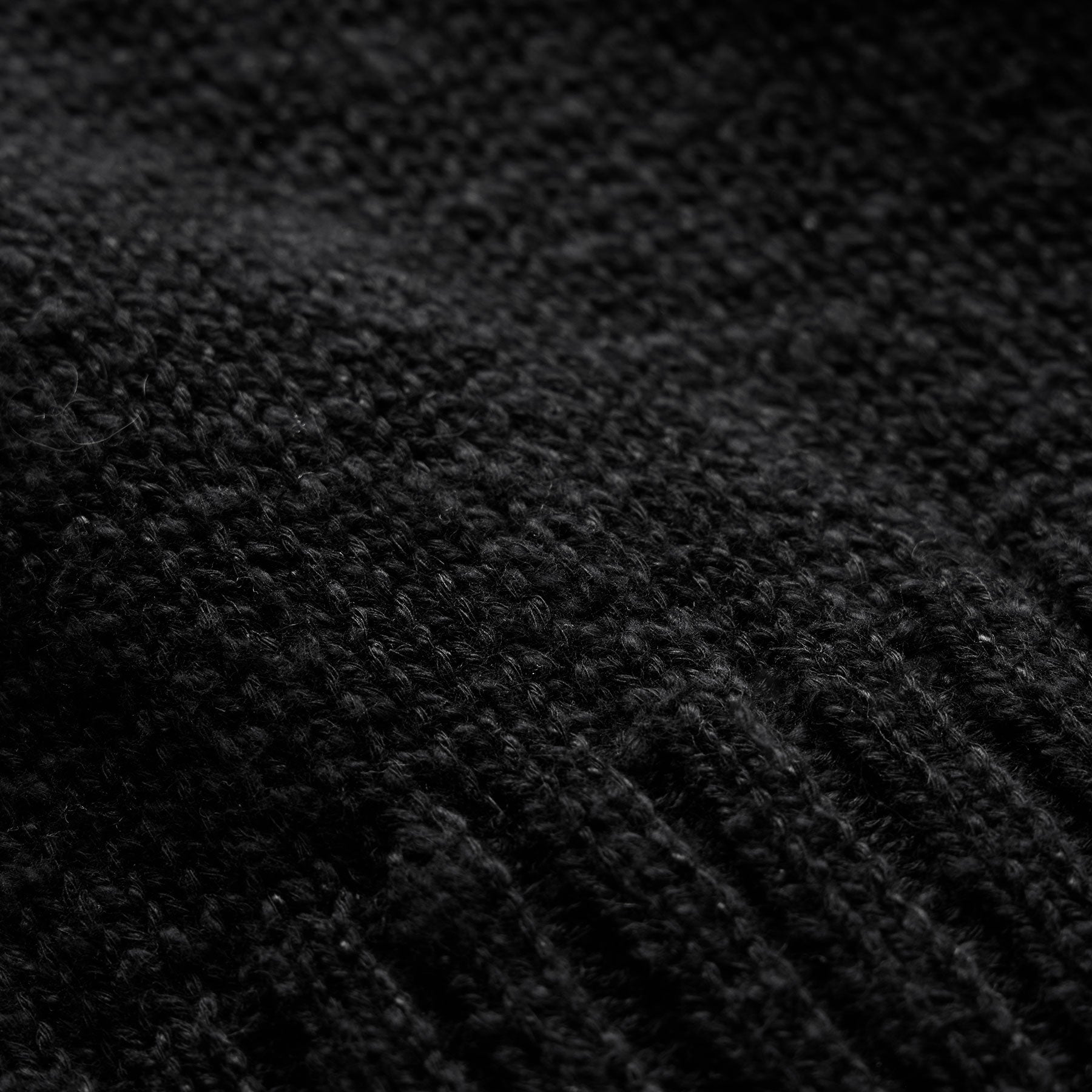 Cotton Linen Crew Sweater - Black