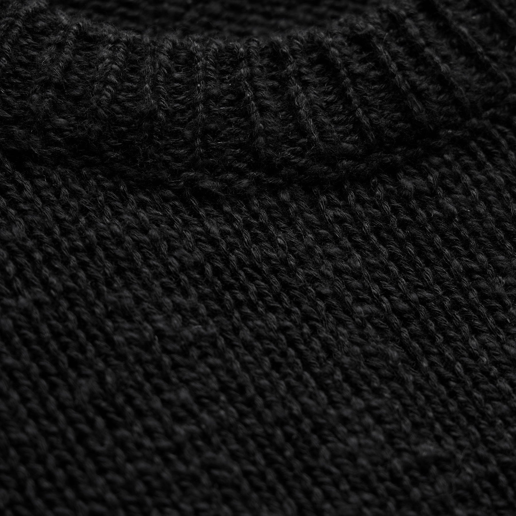 Cotton Linen Crew Sweater - Black