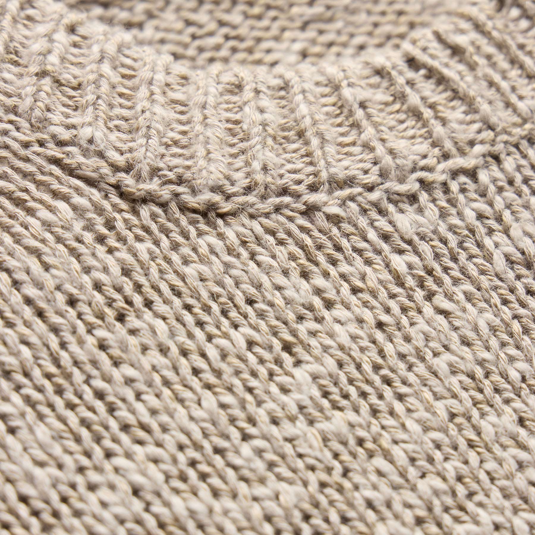 Cotton Linen Crew Sweater - Taupe