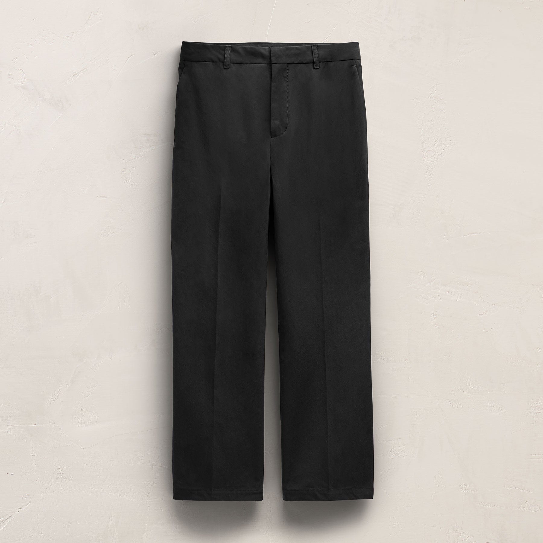 Italian Heavy Poplin Clean Front Trouser - Black