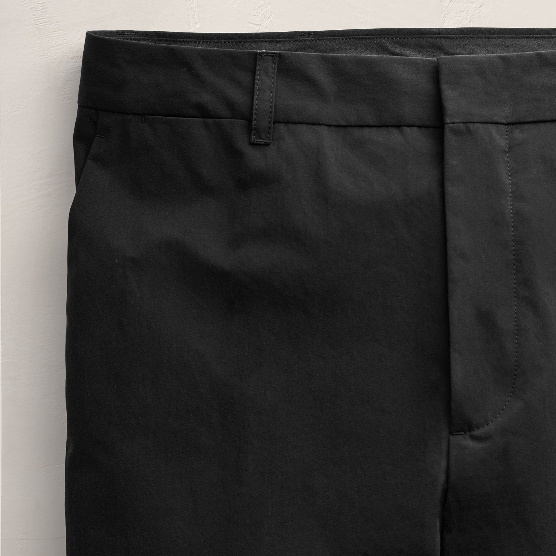 Italian Heavy Poplin Clean Front Trouser - Black