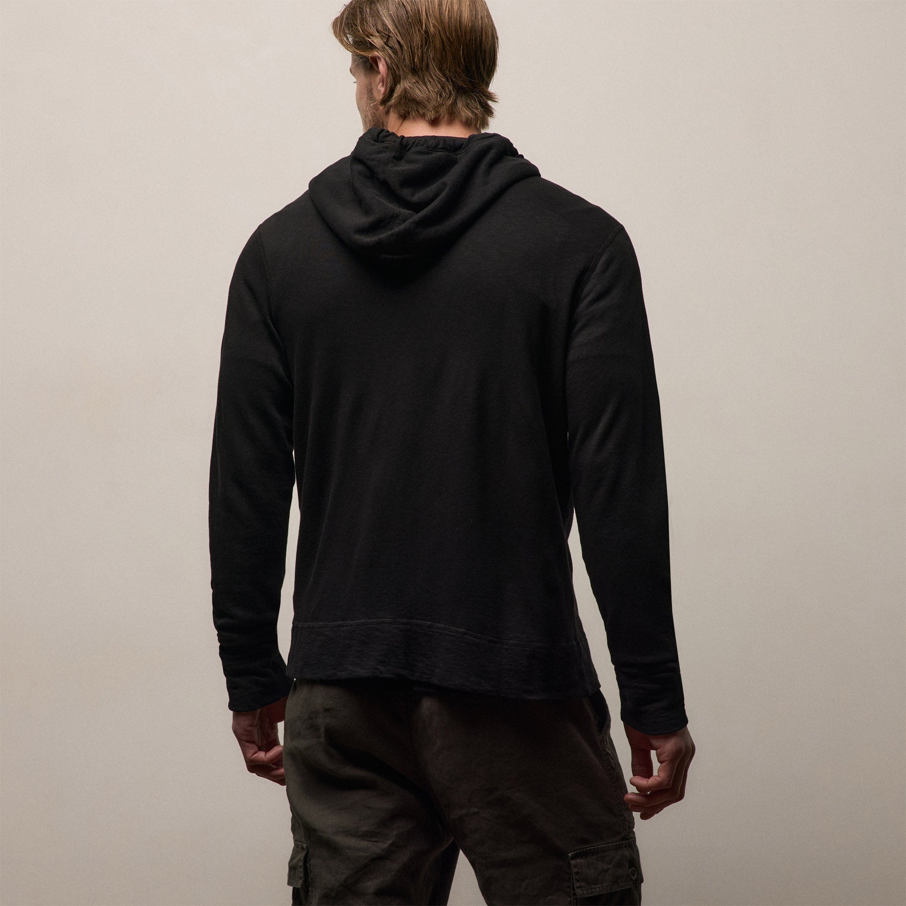 Vintage French Terry Zip Up Hoodie - Black