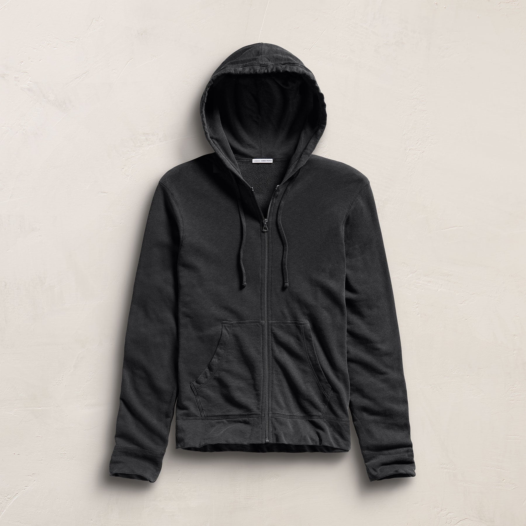 Vintage French Terry Zip Up Hoodie - Carbon Pigment