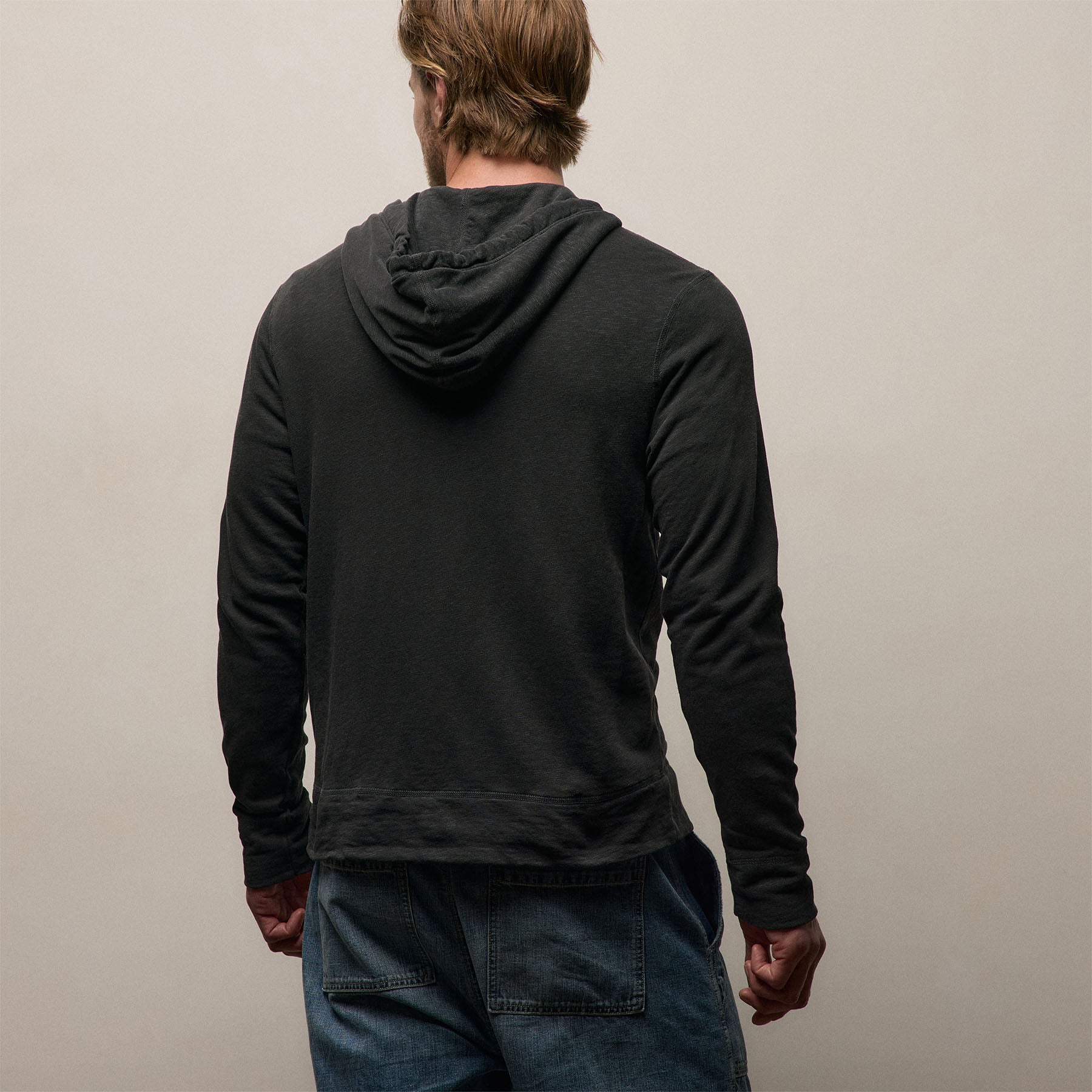 Vintage French Terry Zip Up Hoodie - Carbon Pigment