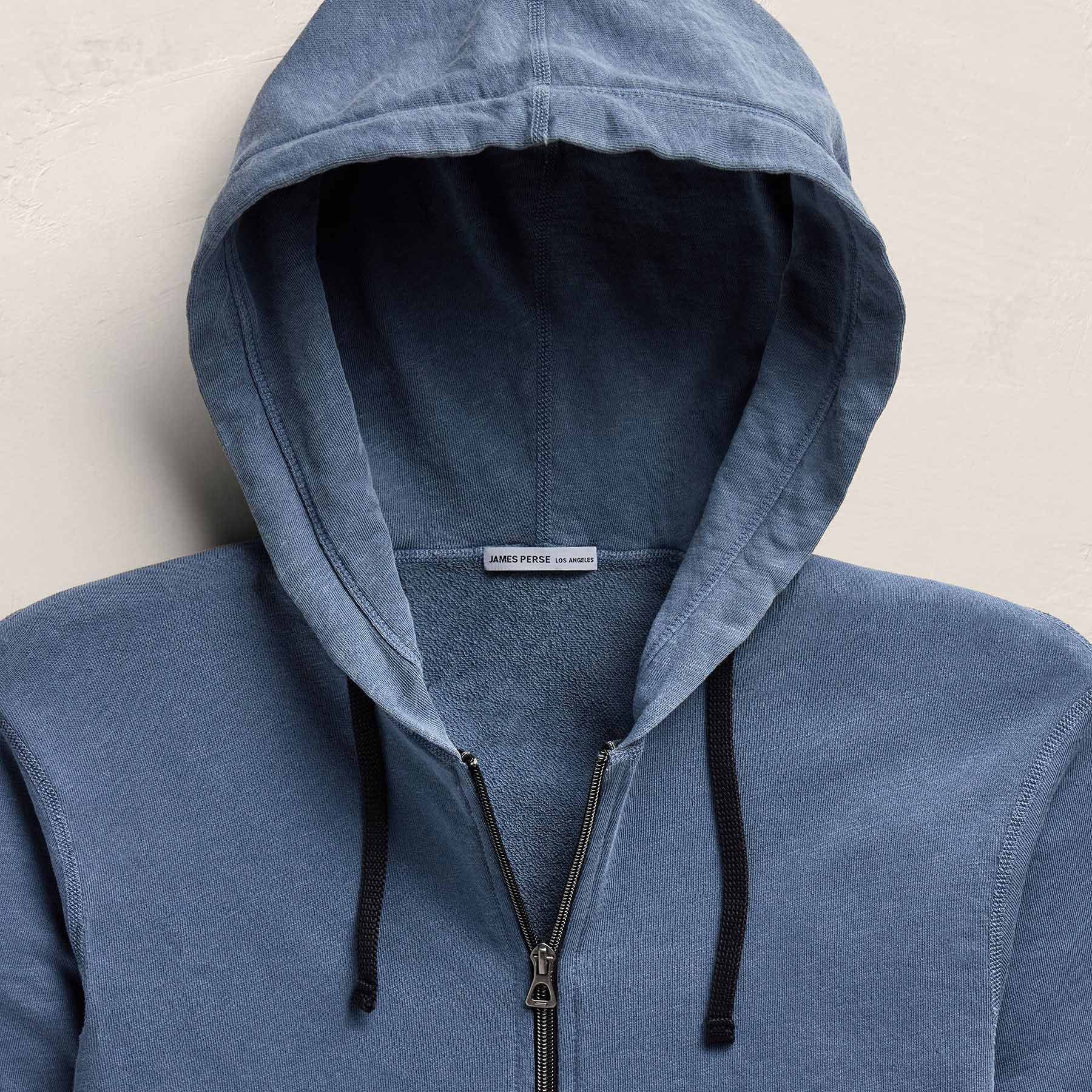 Vintage French Terry Zip Up Hoodie - Danube Pigment