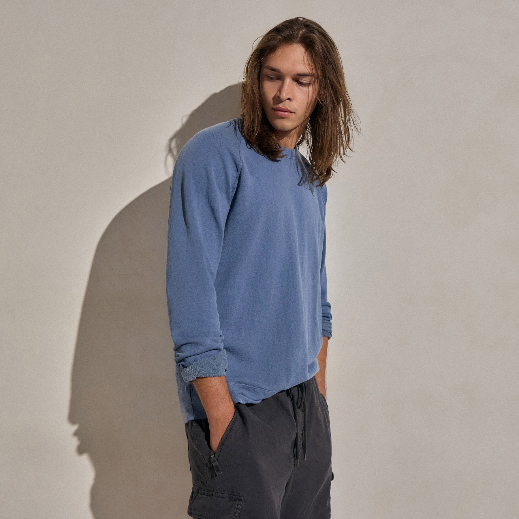 Vintage French Terry Sweatshirt - Danube Pigment