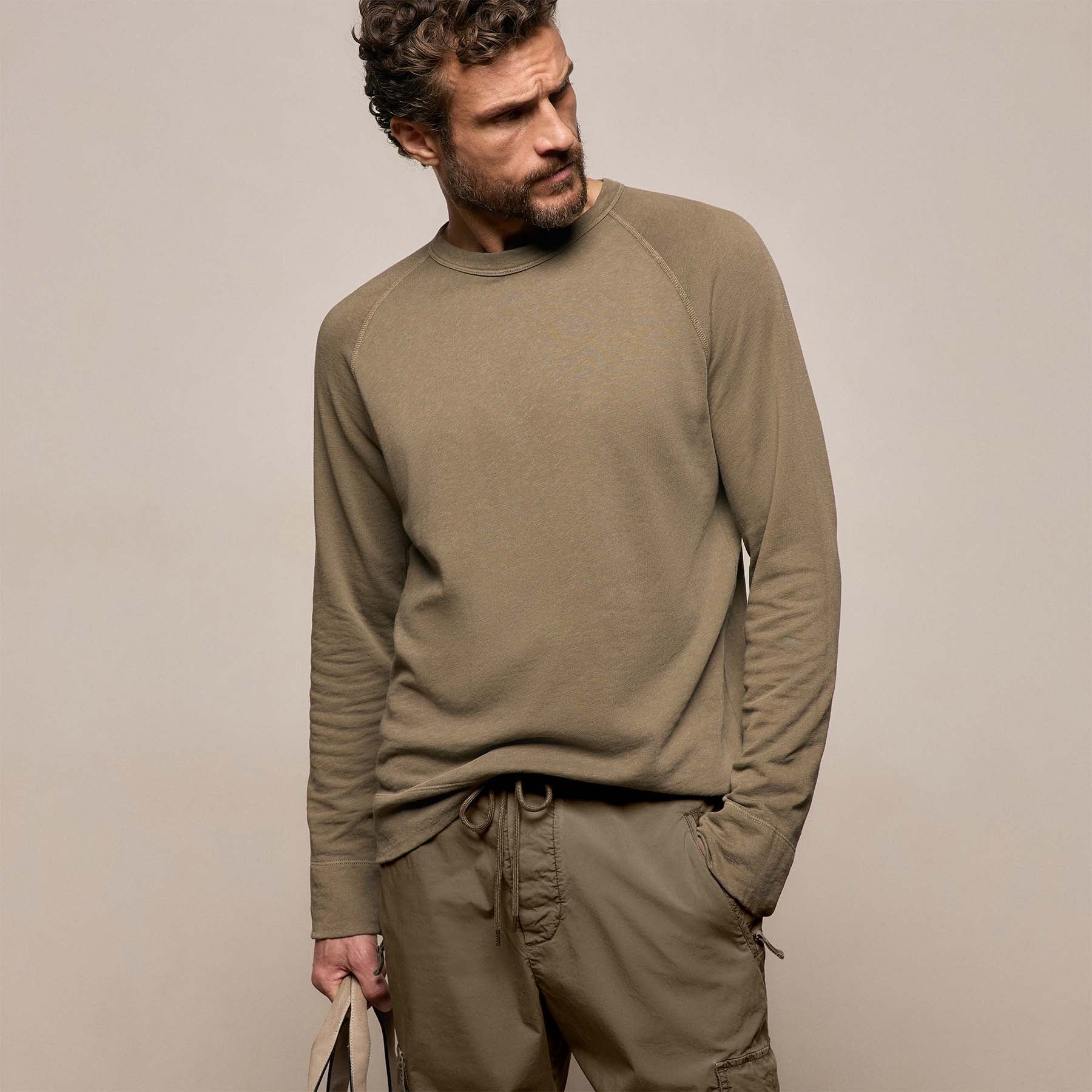 Vintage French Terry Sweatshirt - Light Olive Pigment