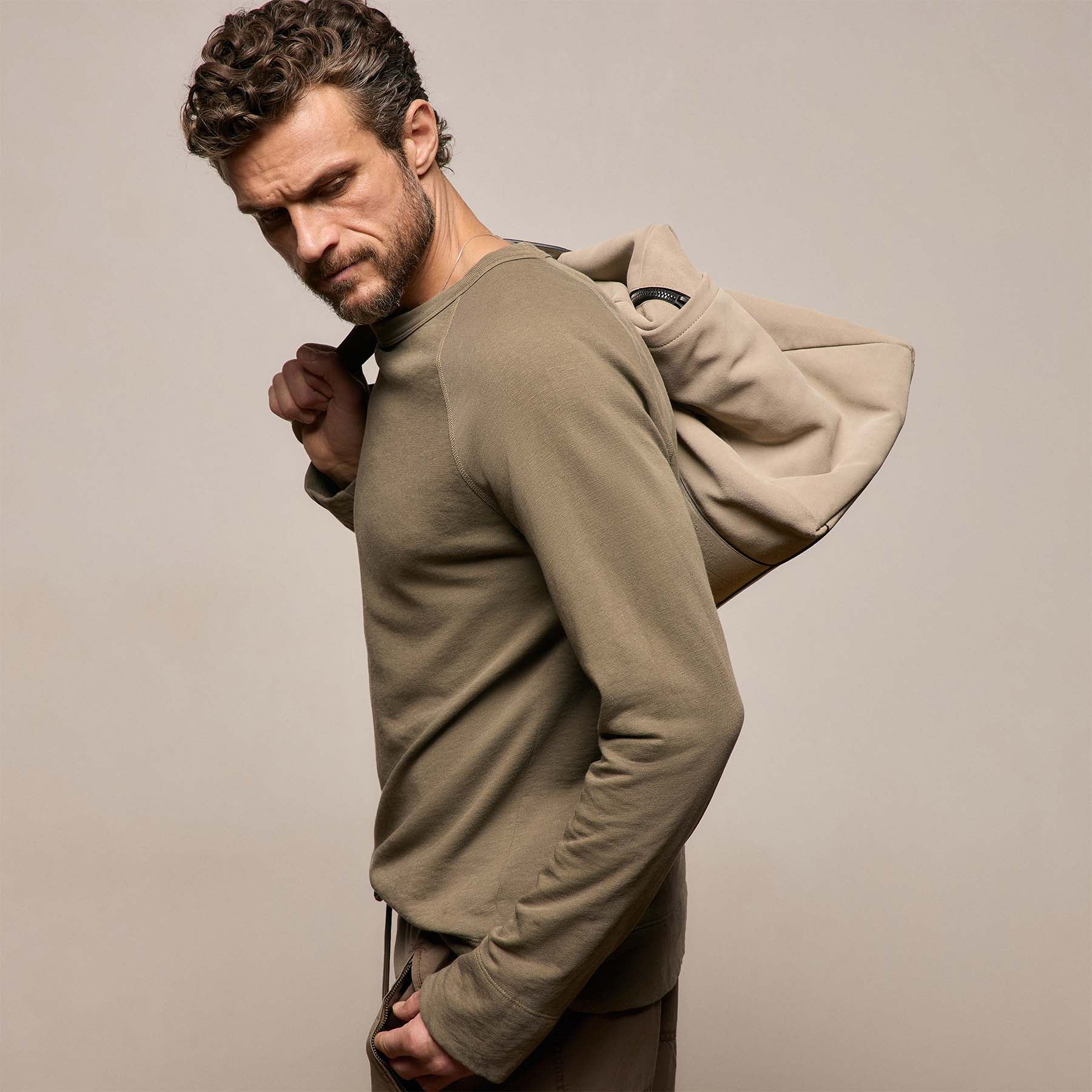 Vintage French Terry Sweatshirt - Light Olive Pigment
