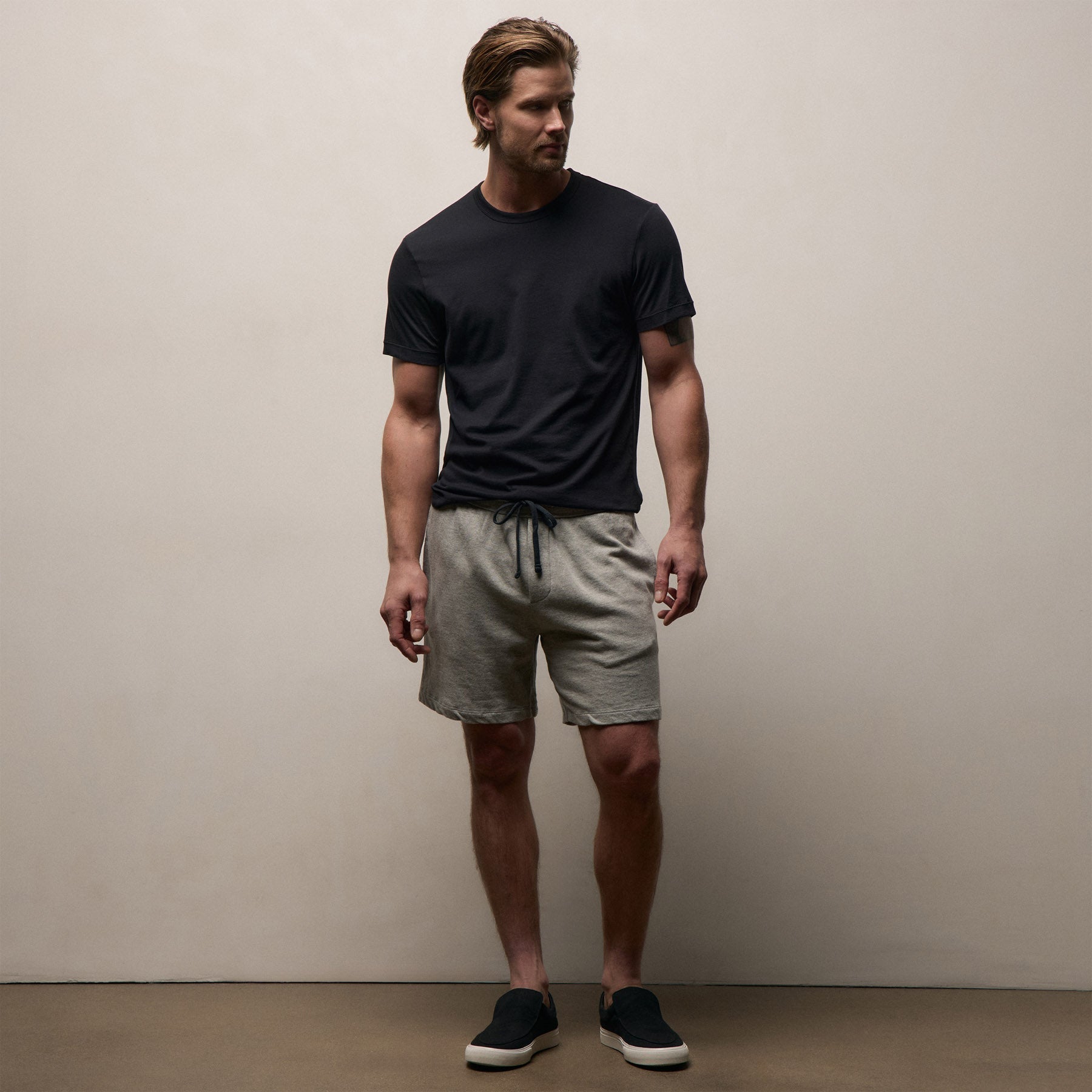 Vintage French Terry Sweat Short - Heather Grey